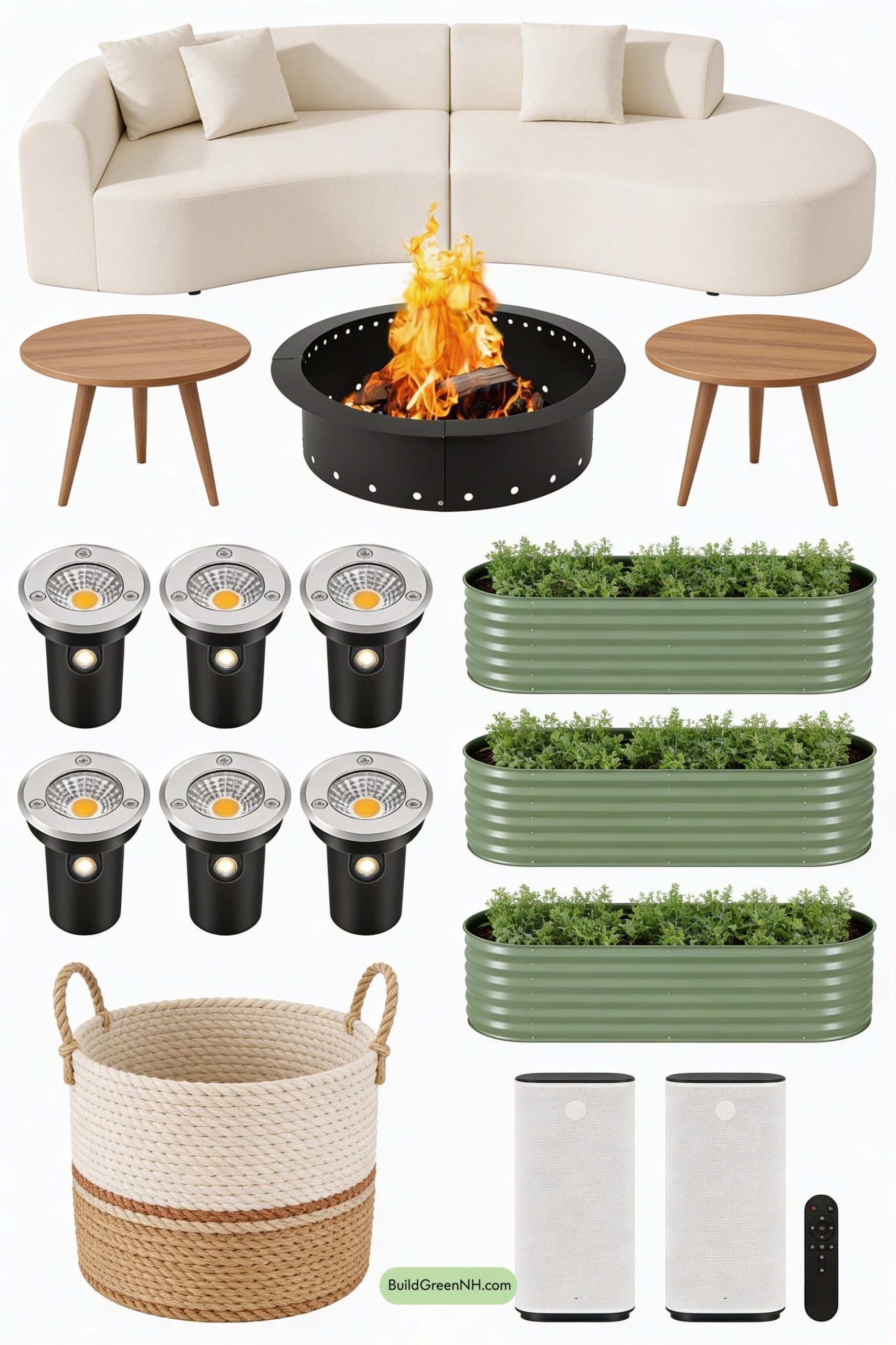 Moodboard for Sunken Fire-Pit Lounge in the Round