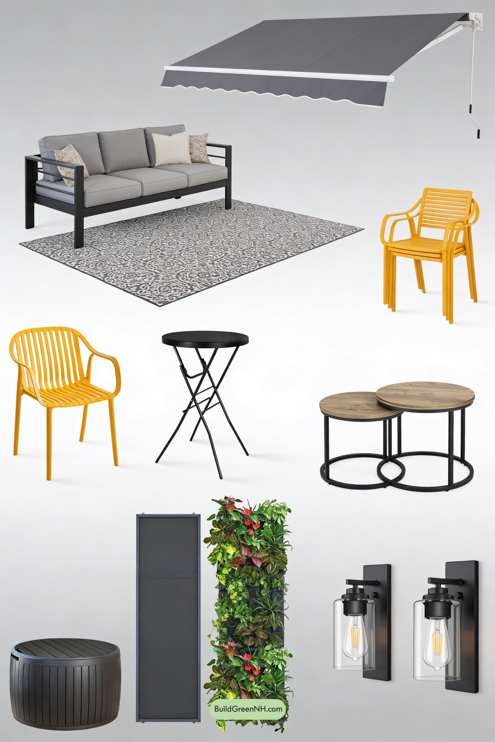 Moodboard for Courtyard Lounge with Bistro Bright Pop