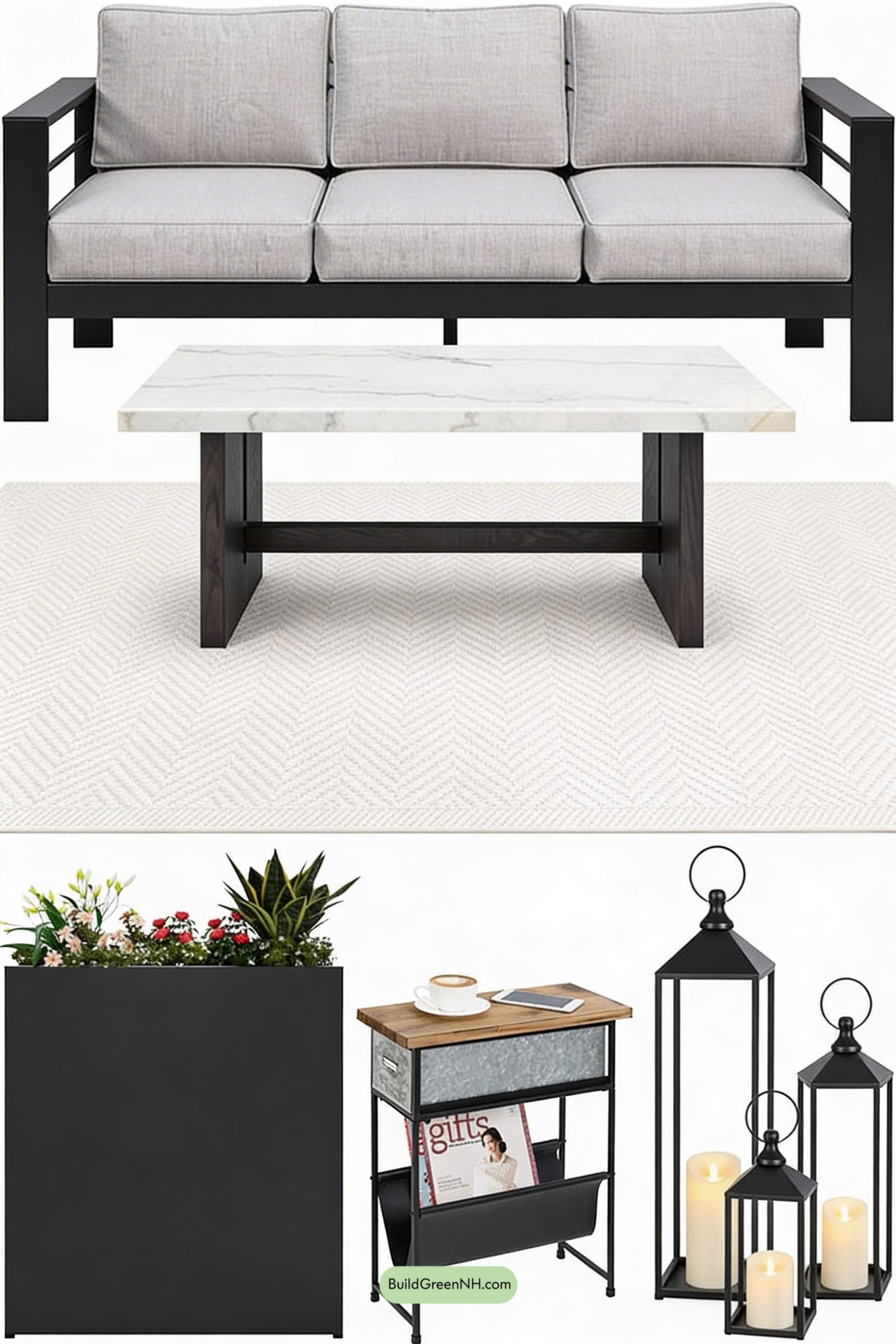 Moodboard for Modern Farmhouse Lounge, Metal & Knits