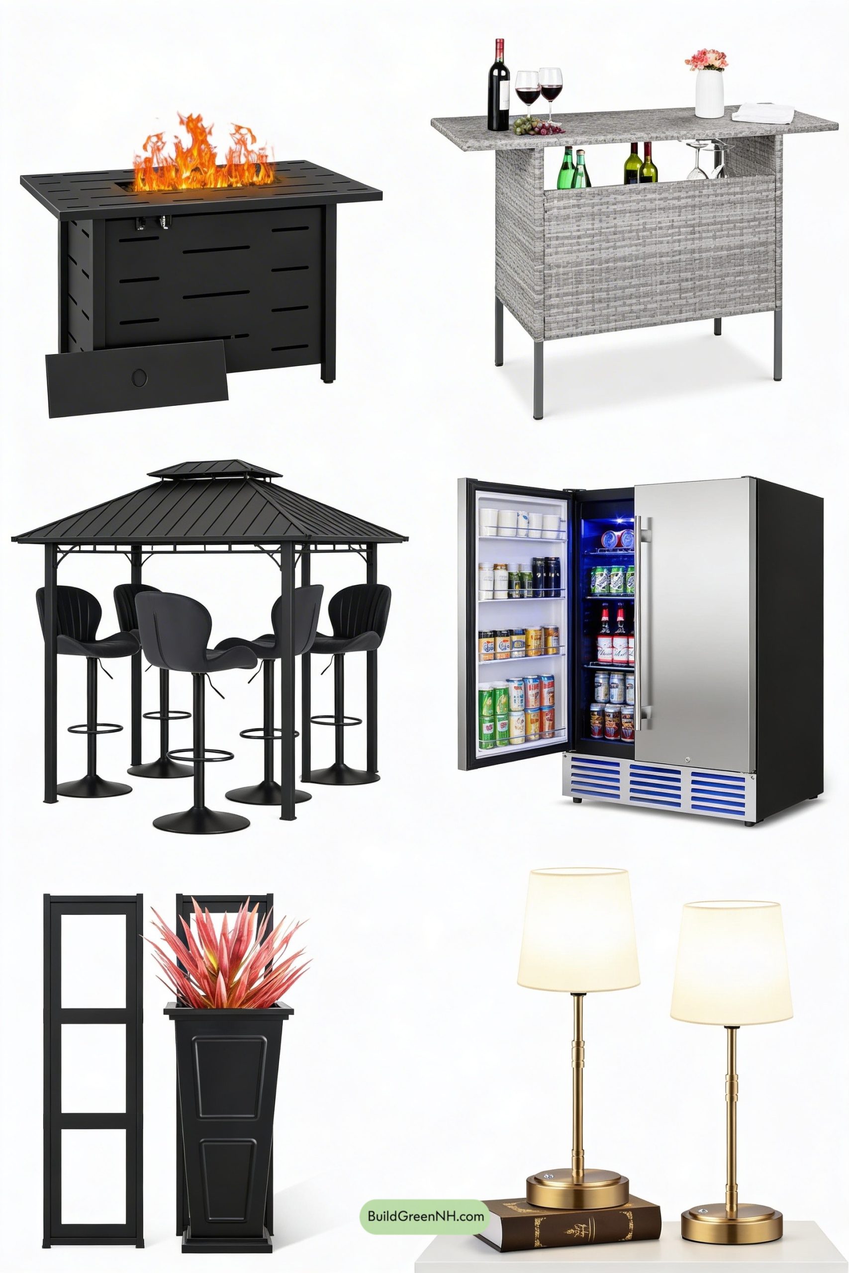 Moodboard for Firepit Lounge Meets Cocktail-Ready Bar