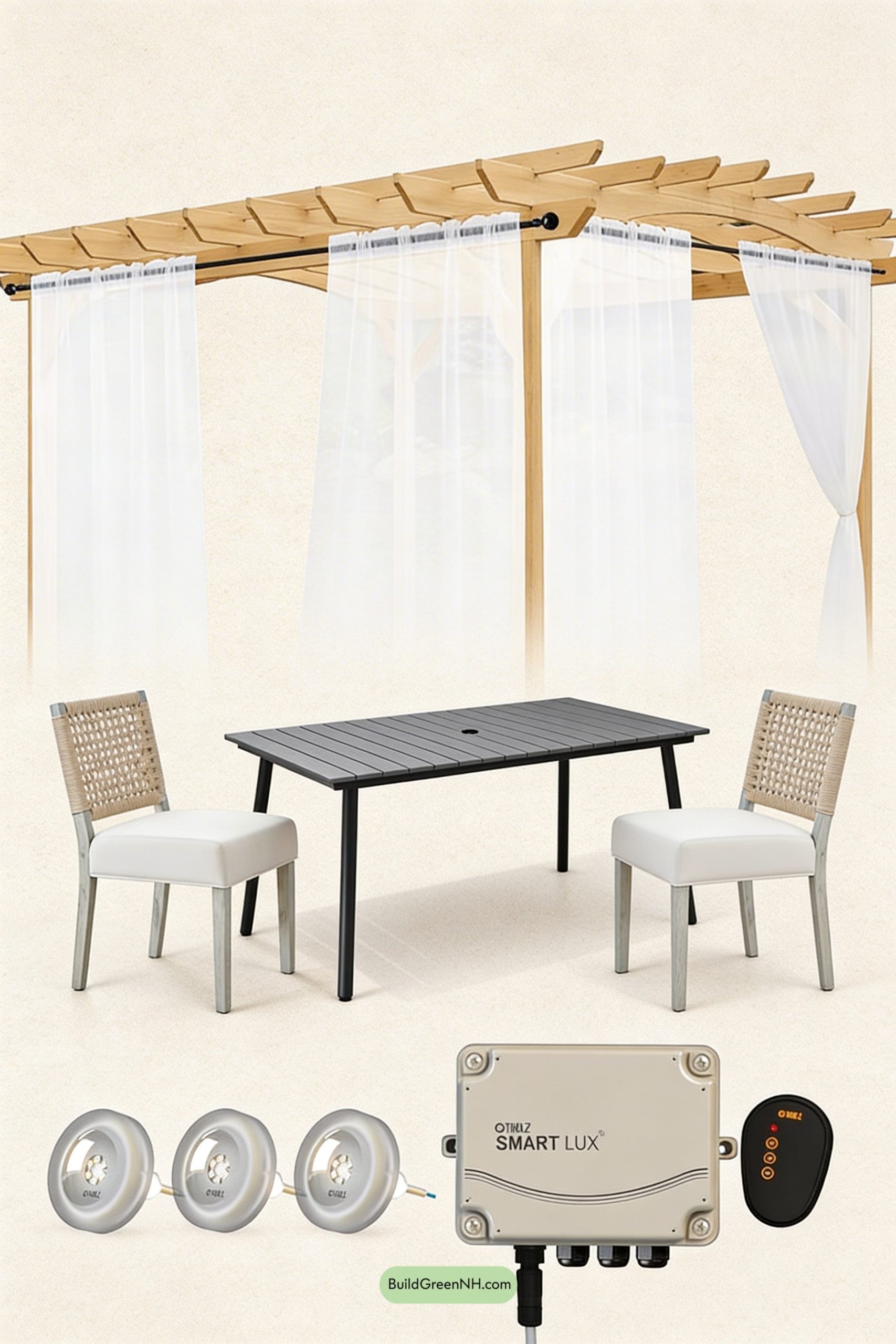Moodboard for Pergola Dining Beside a Spillover Spa
