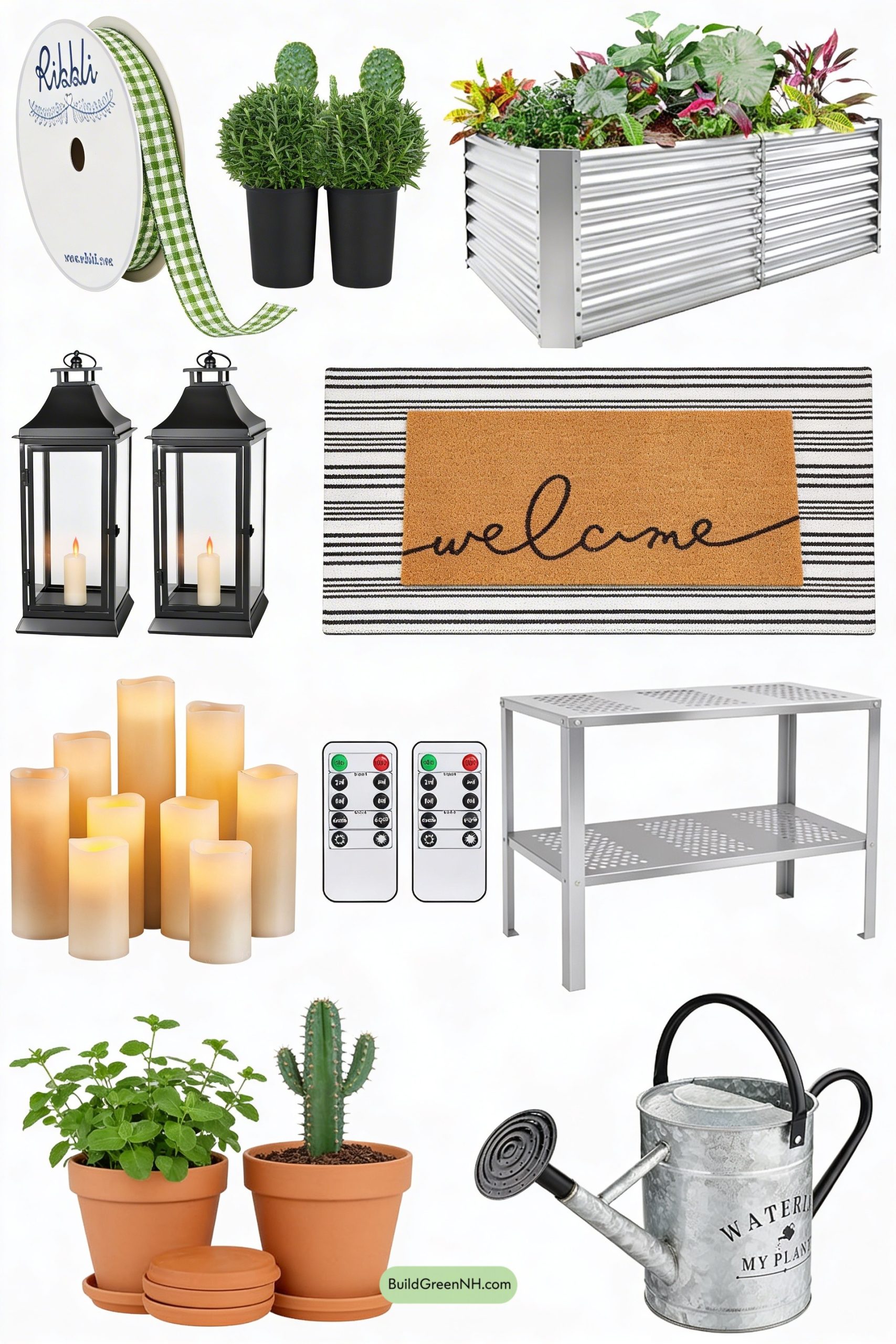 Moodboard for Greenhouse-Chic Porch with Herb Wreath