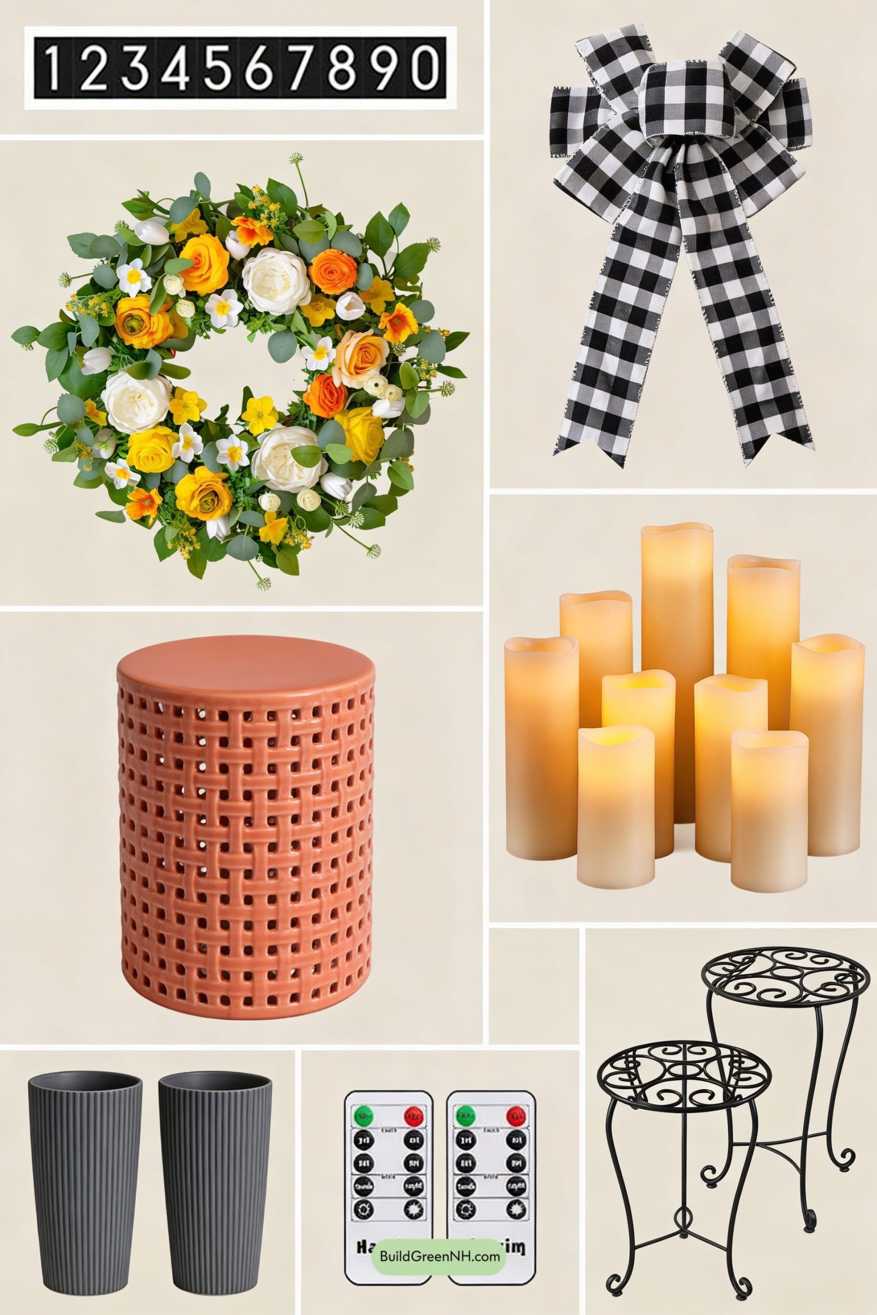 Moodboard for Coral Door with Bold Spring Wreath