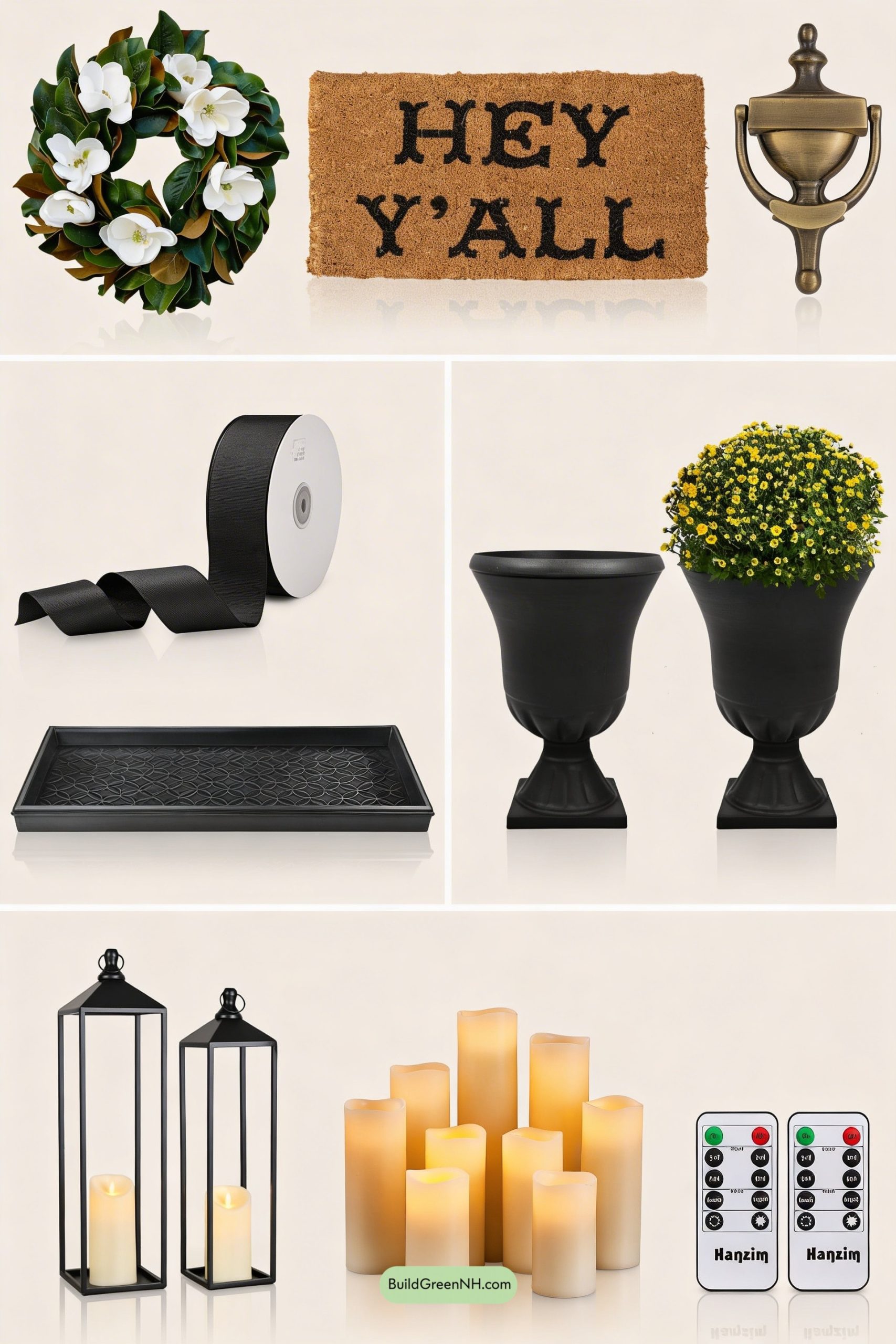 Moodboard for Magnolia Wreath Moment on Dark Wood