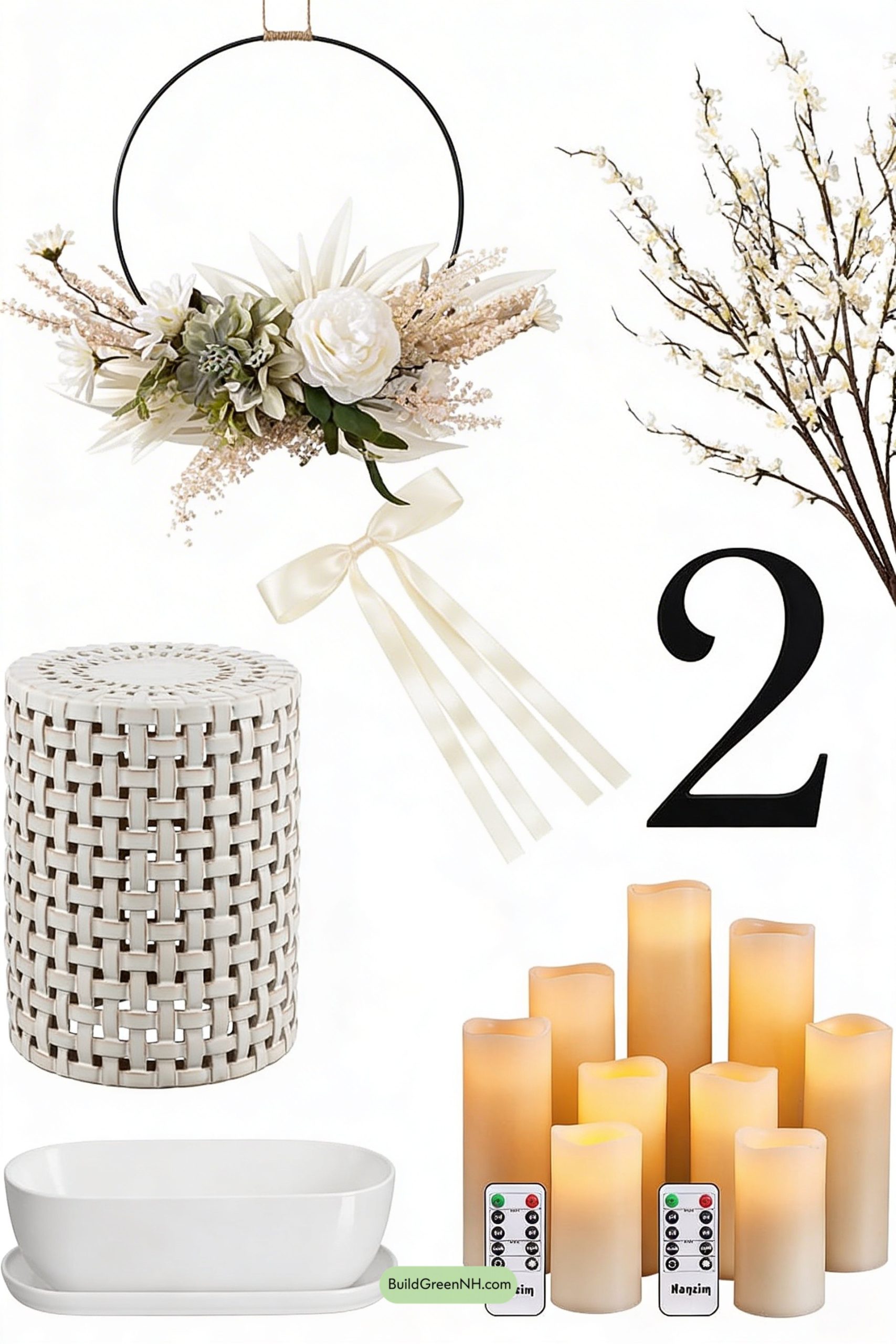 Moodboard for Modern Spring Hoop Wreath Entry