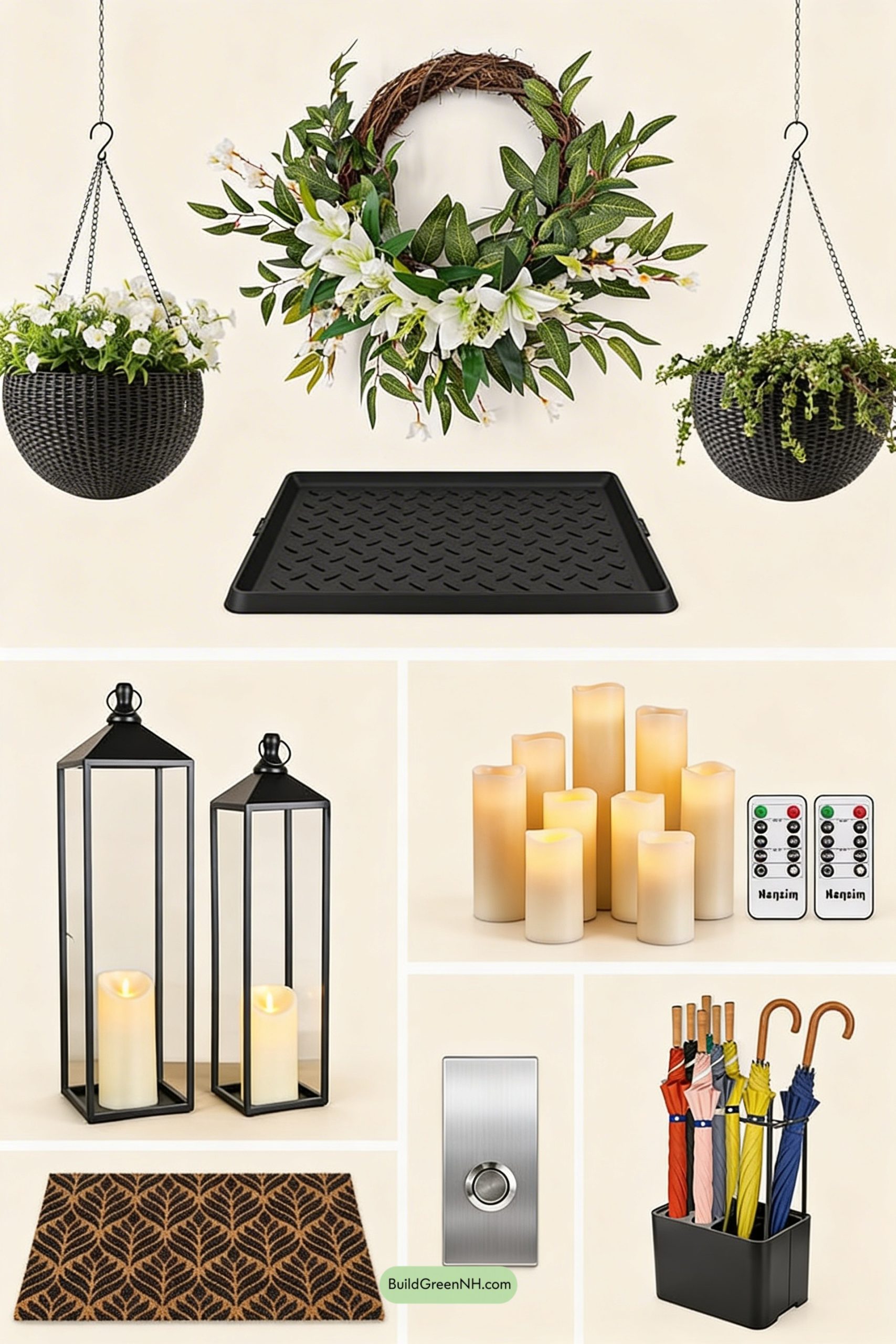 Moodboard for Rain-Ready Spring Wreath Front Entry