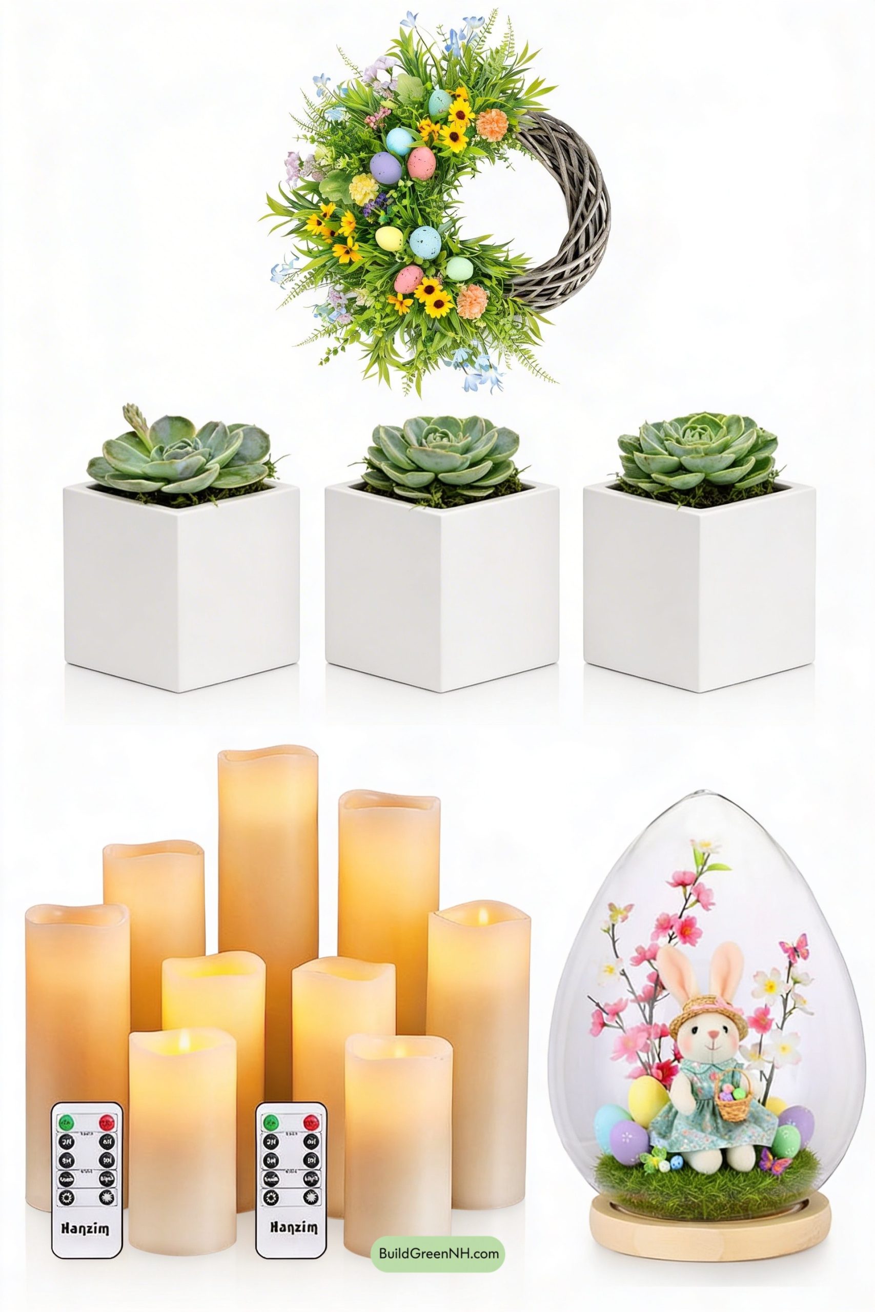 Moodboard for Modern White Door, Playful Spring Wreath