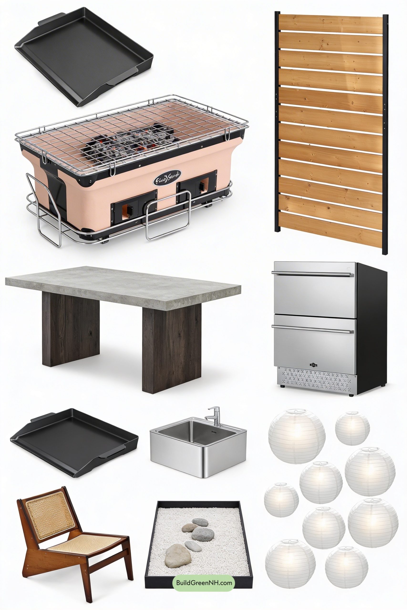 Moodboard for Japanese-Modern Yakitori Cookline Retreat