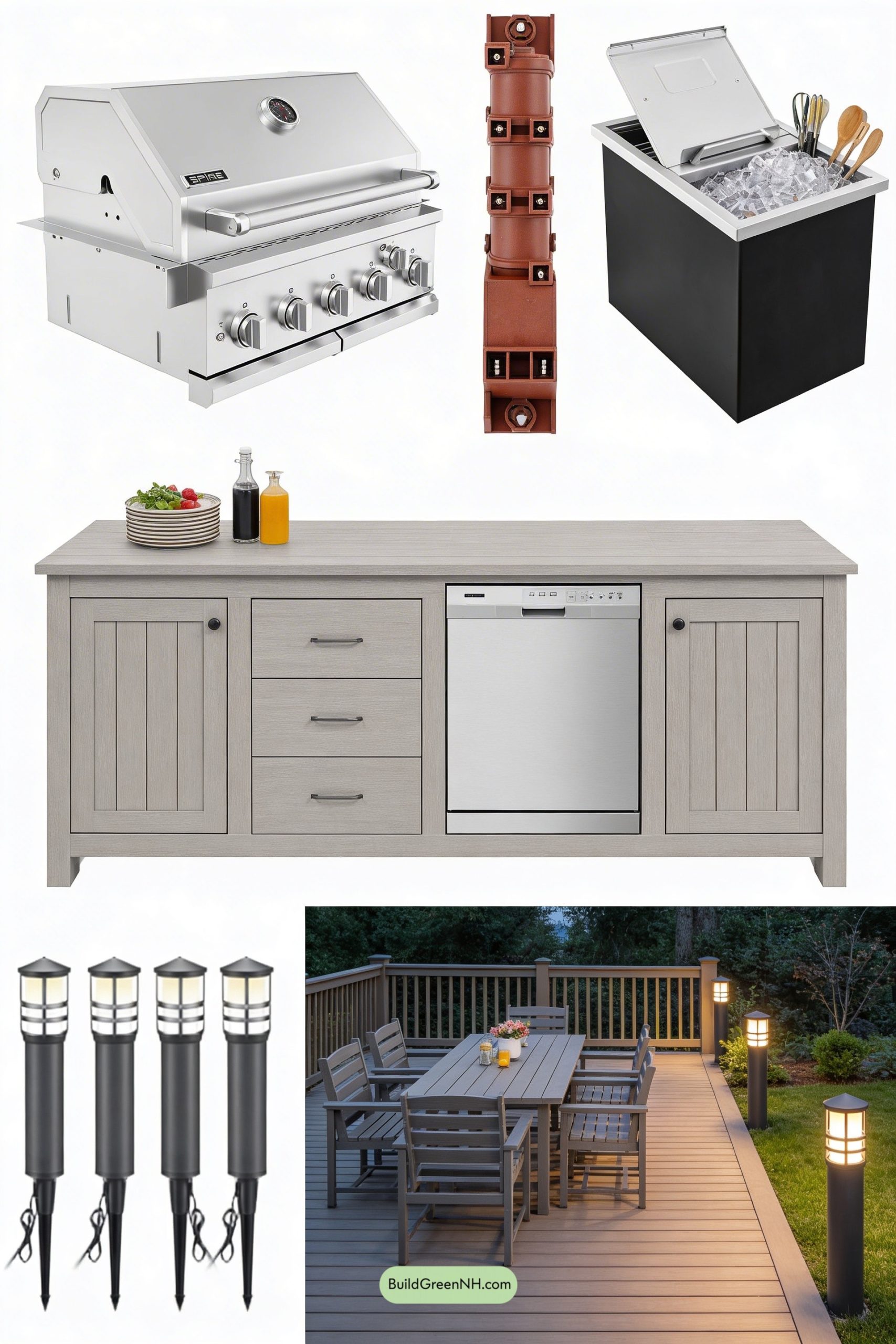 Moodboard for Grill-First Split-Level Backyard Retreat