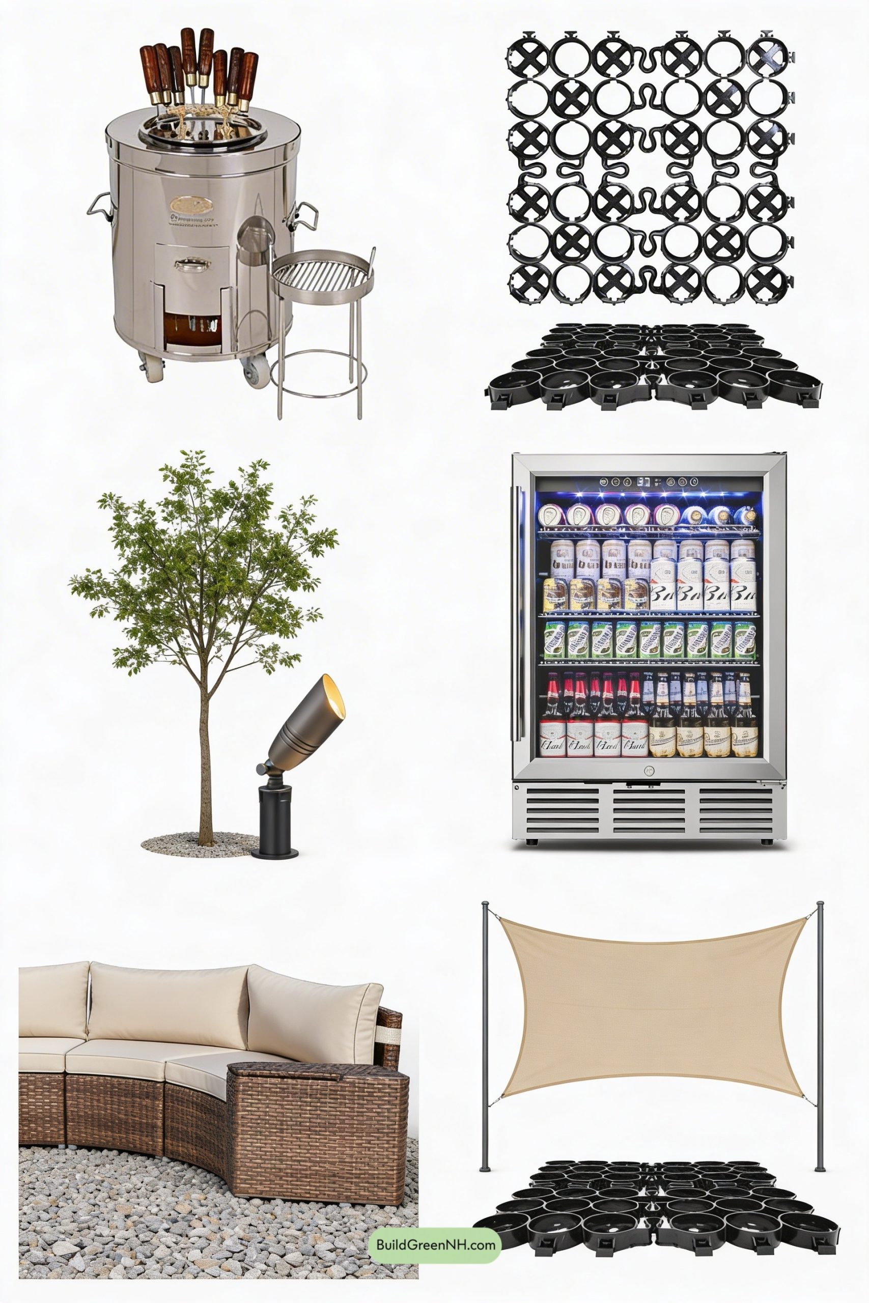 Moodboard for Tree-Centered Ring Kitchen With Wraparound Seating