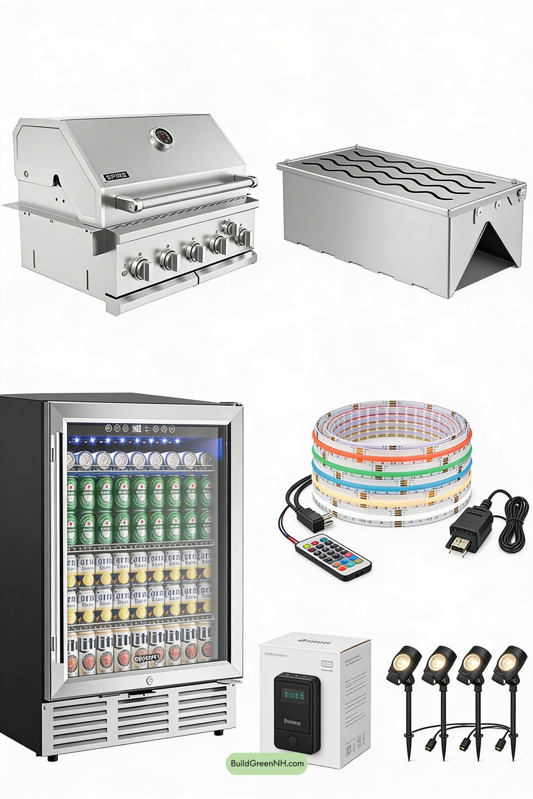 Moodboard for Midnight Light-Line Outdoor Kitchen Lounge