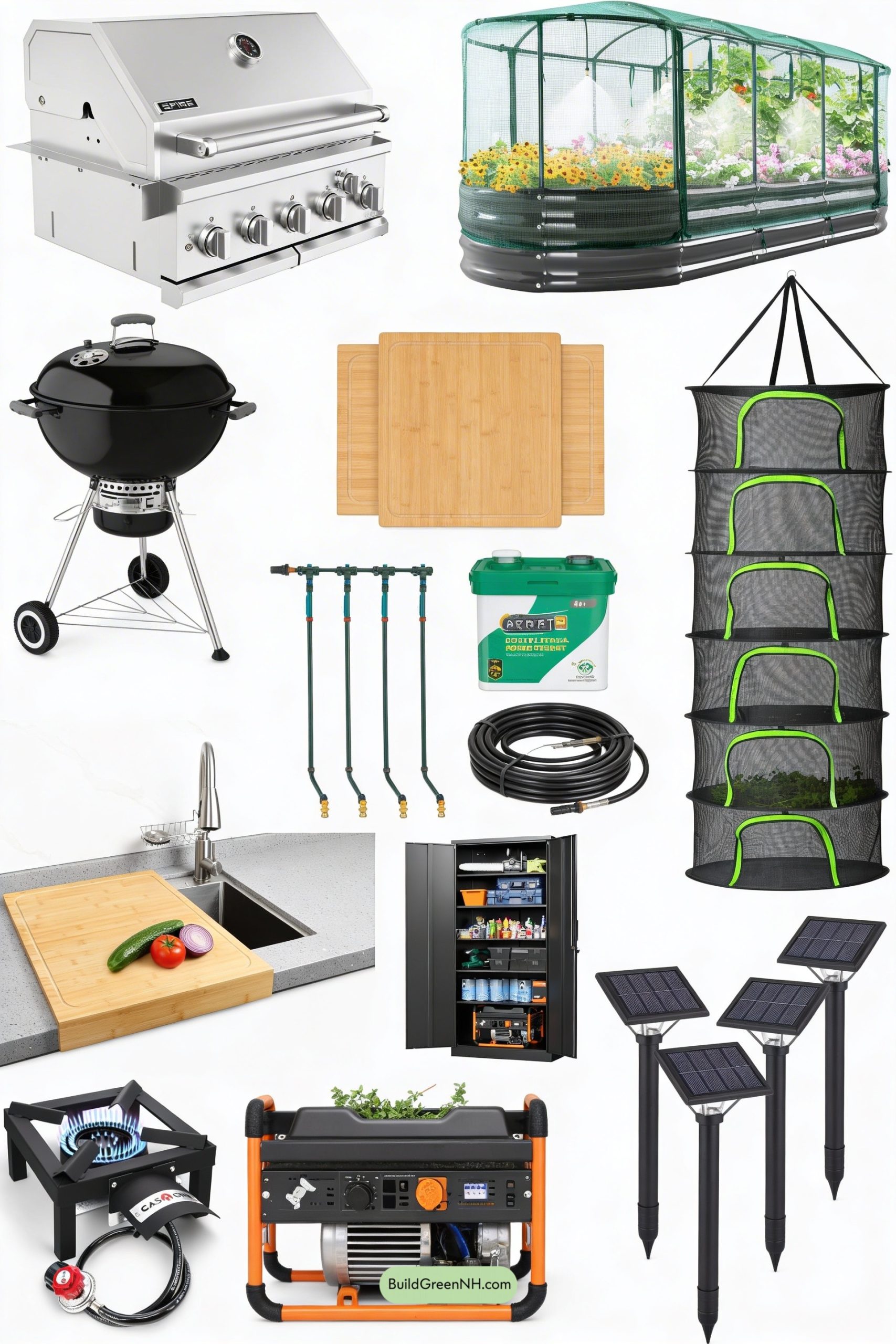 Moodboard for Garden-Edge Grill Island Retreat