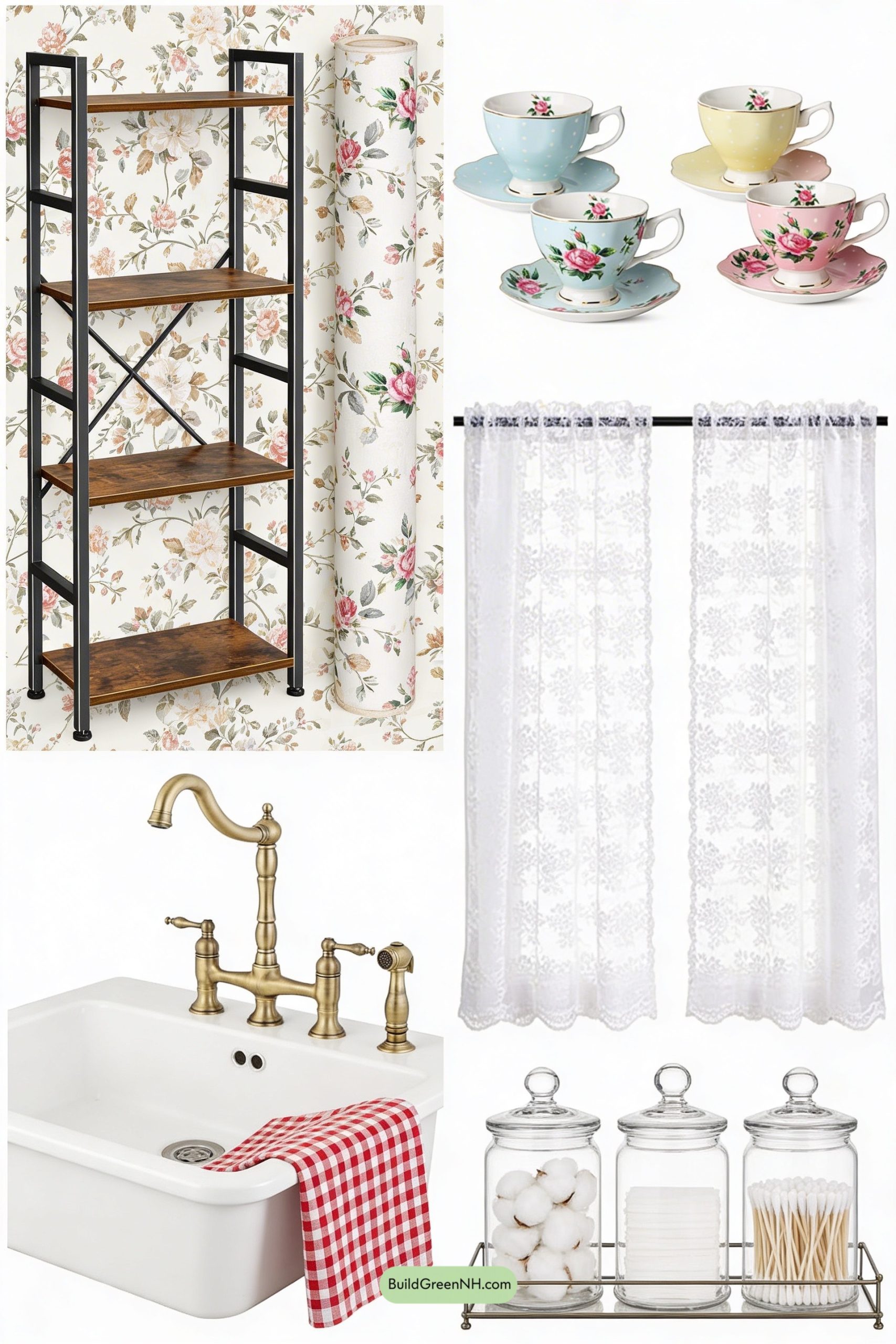 Moodboard for Floral Farmhouse Sink, Tea-Cup Charm