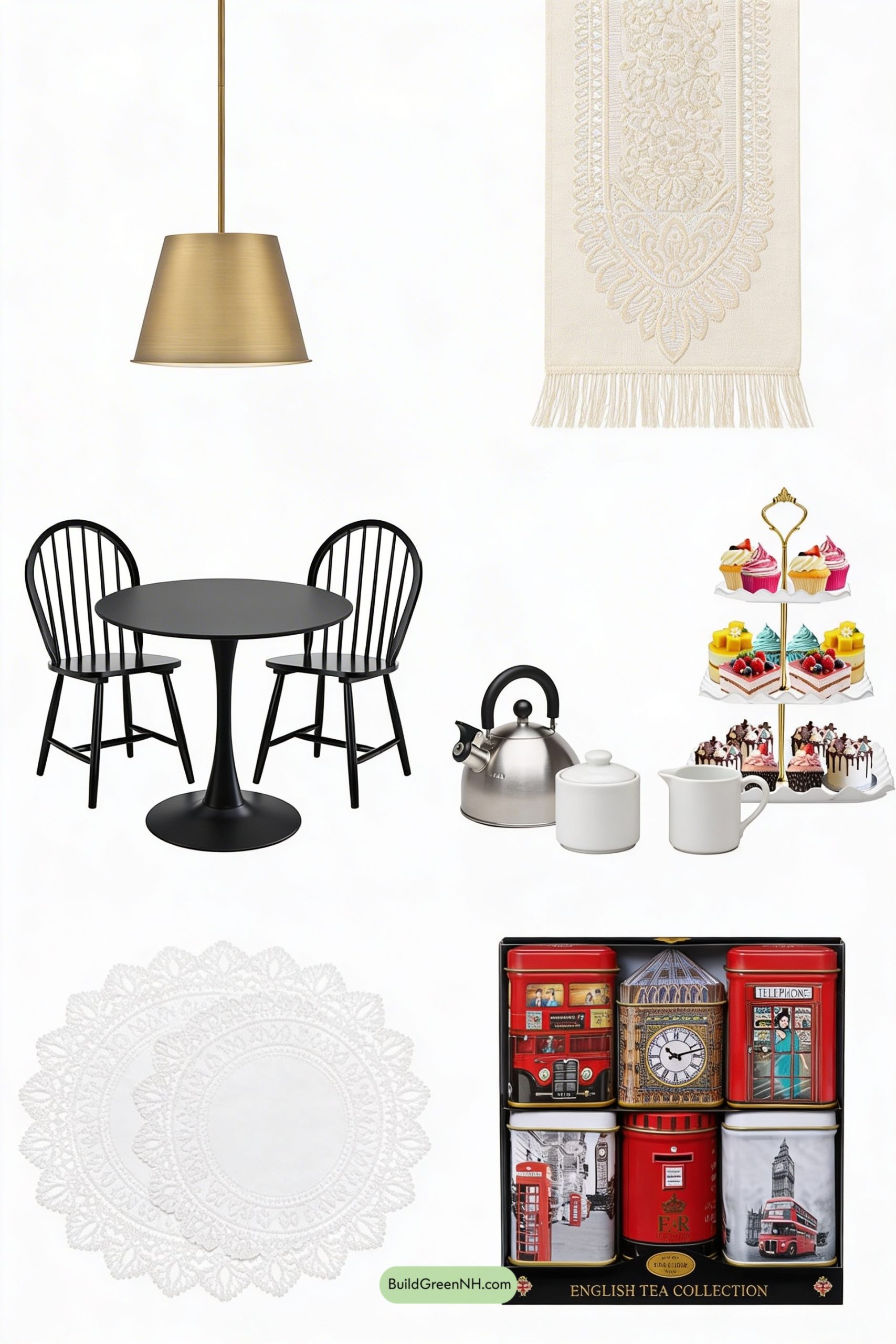 Moodboard for Lace, Brass, and a Steaming Kettle