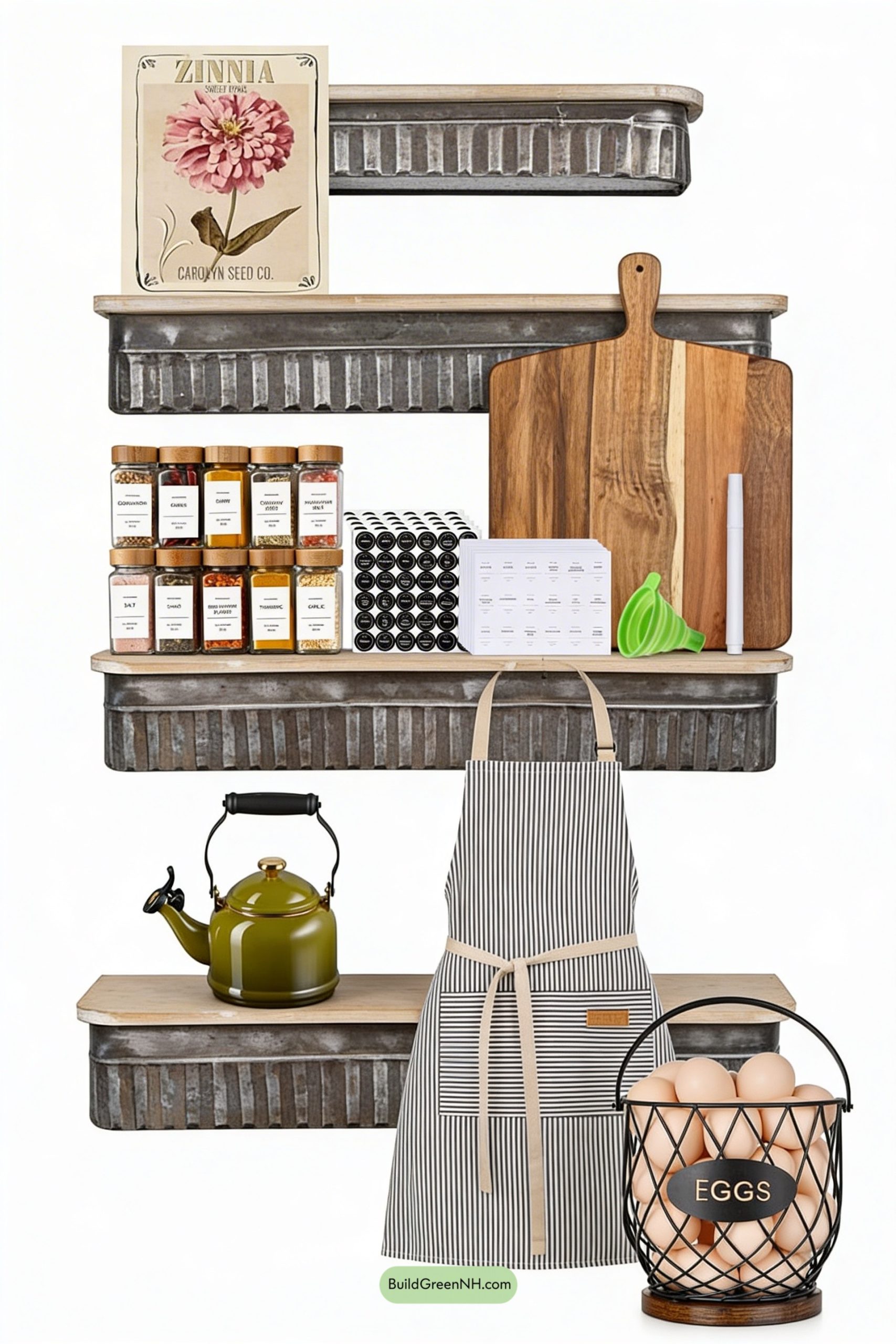 Moodboard for Spice-Shelf Nostalgia in a Farmhouse Nook