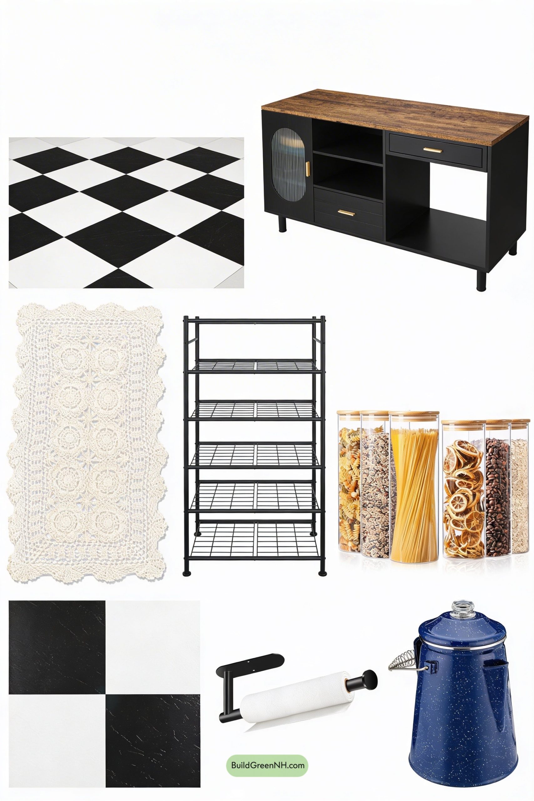 Moodboard for Checkerboard Charm, Copper & Crochet Calm