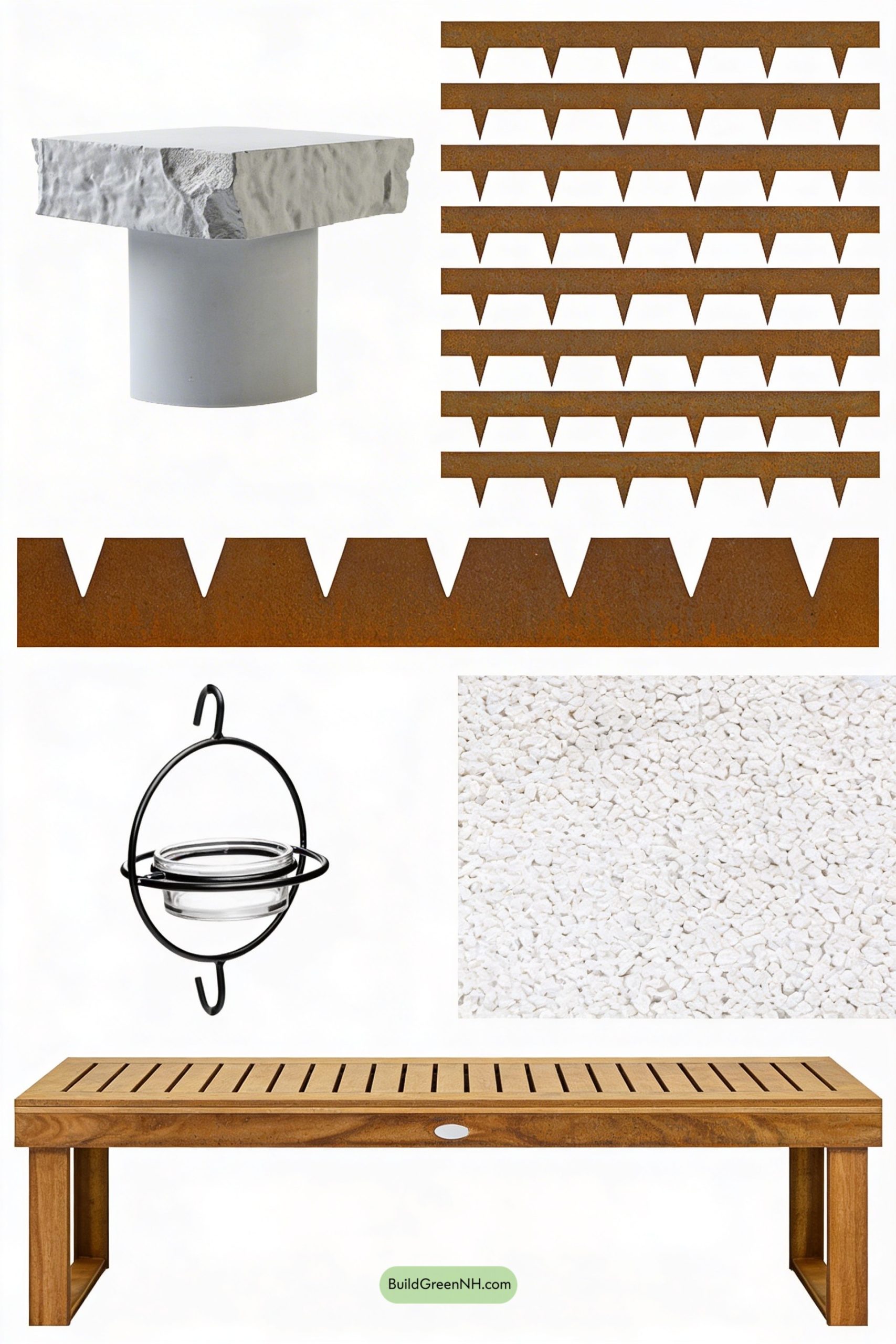 Moodboard for Matte-Black Birdhouse, Gallery-Style Yard