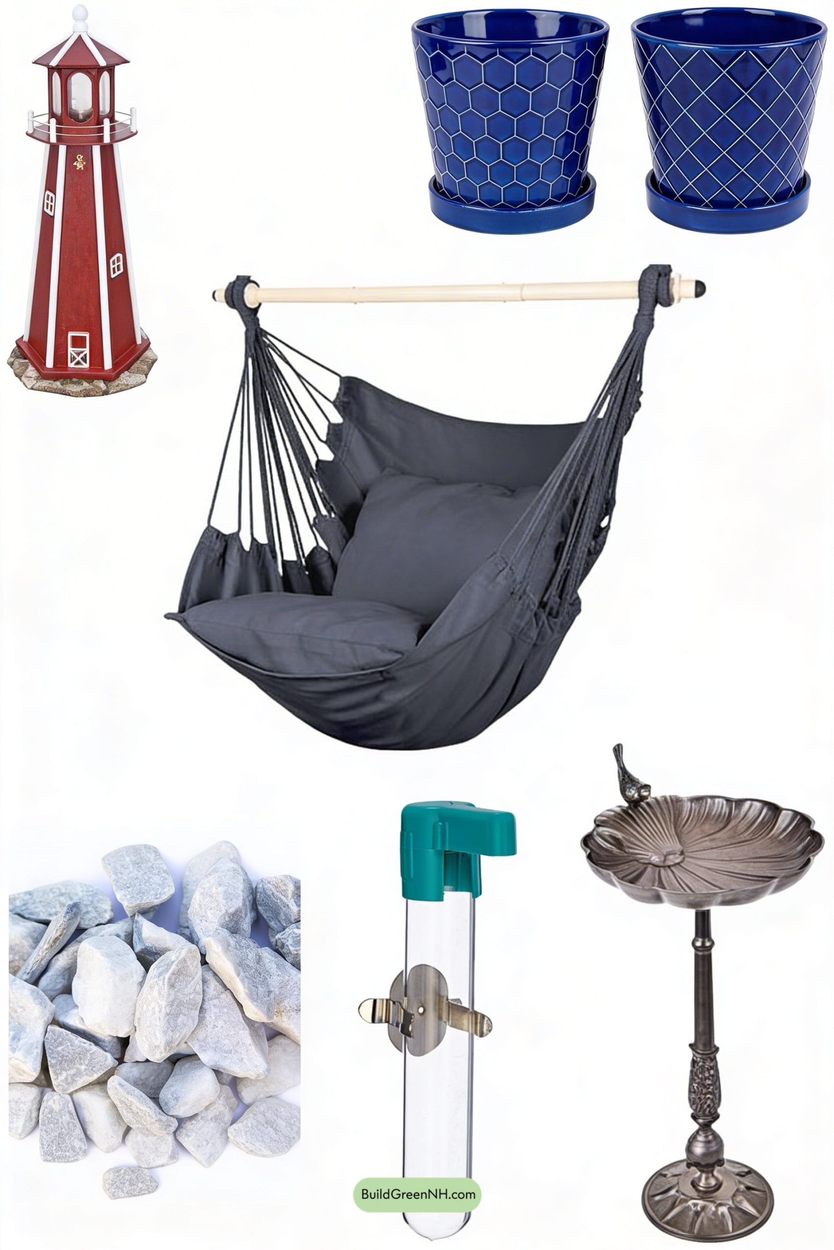 Moodboard for Lighthouse Birdhouse, Backyard Beach Vibes