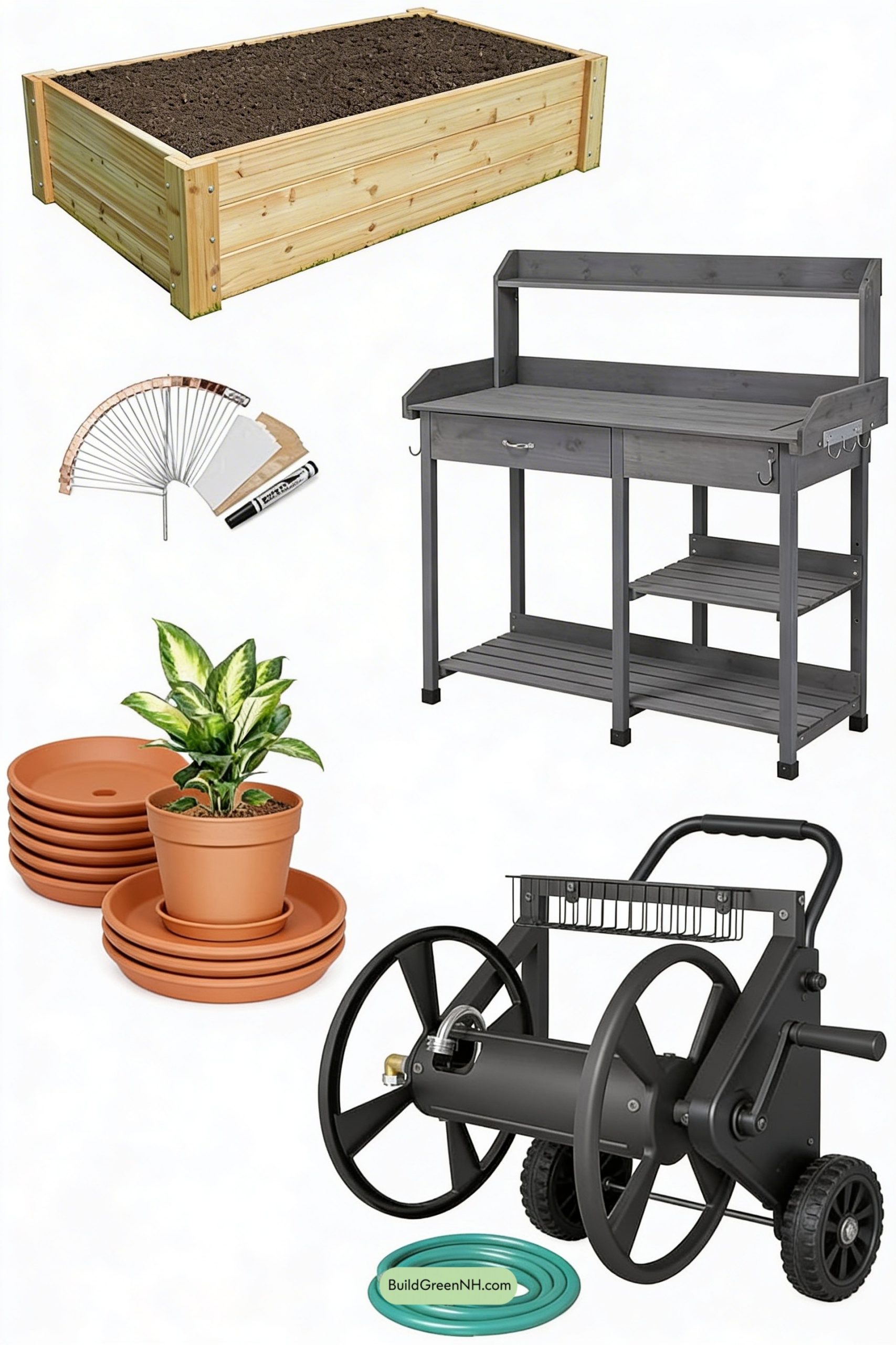 Moodboard for Greenhouse Birdhouse with Garden Workstation