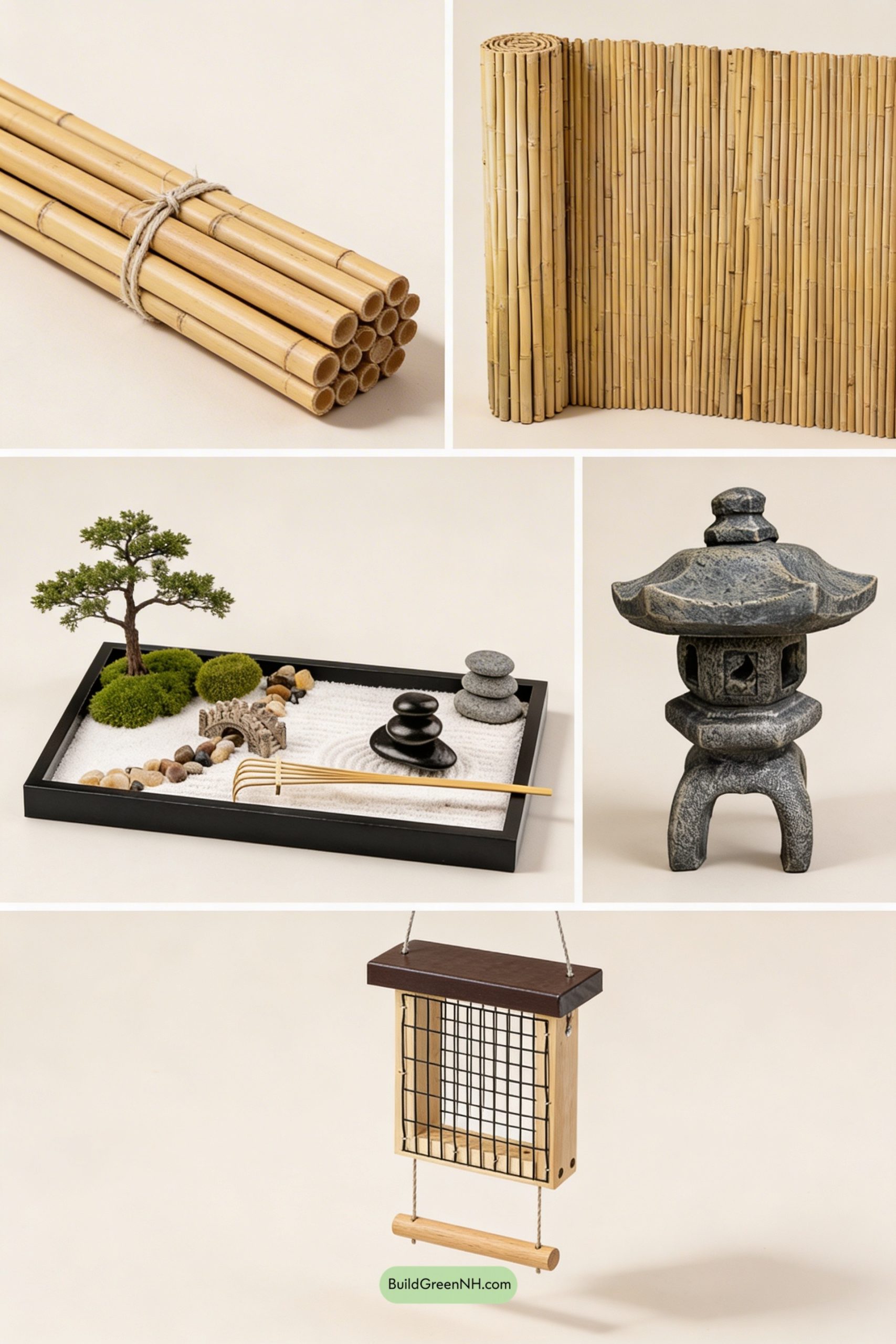 Moodboard for Pagoda Birdhouse in a Zen Corner