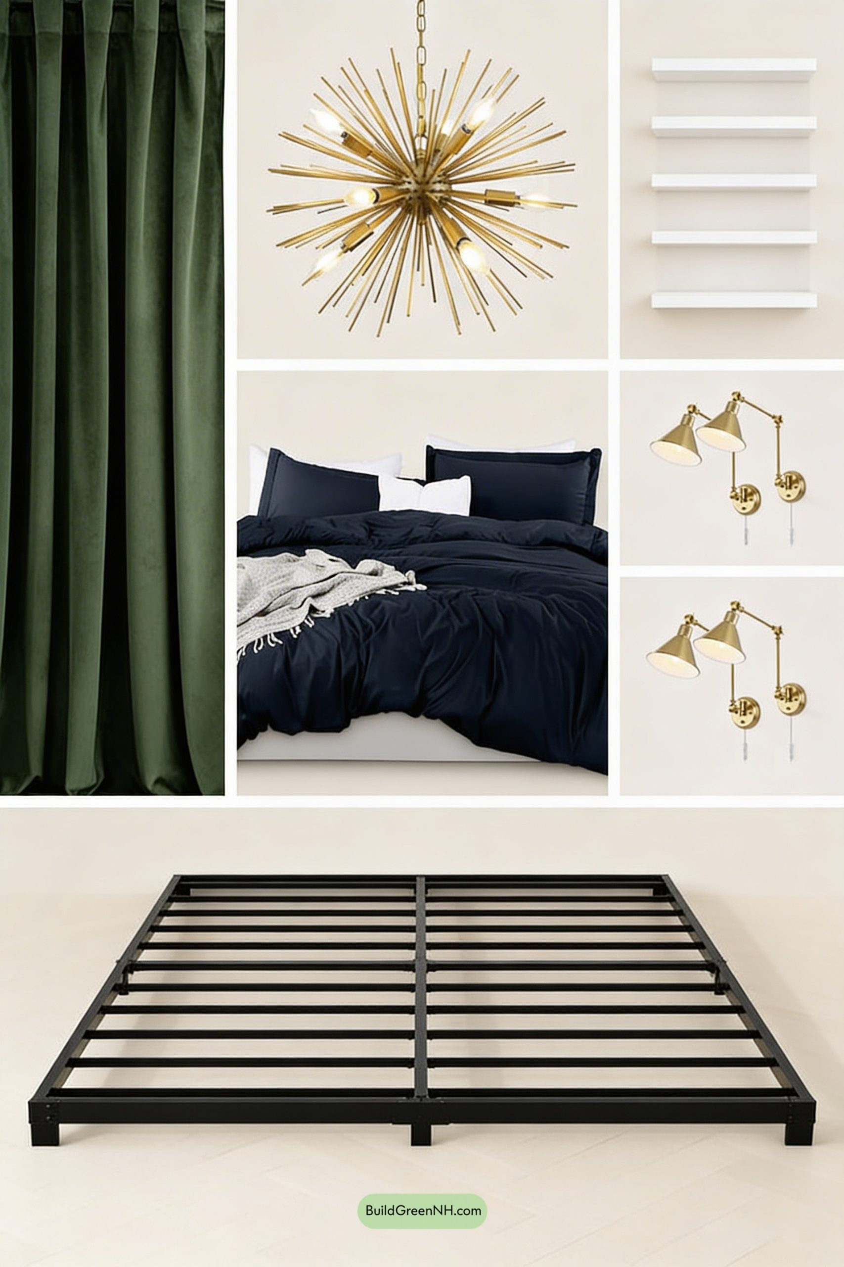 Moodboard for Supernova Chandelier, Midnight-Sky Bed