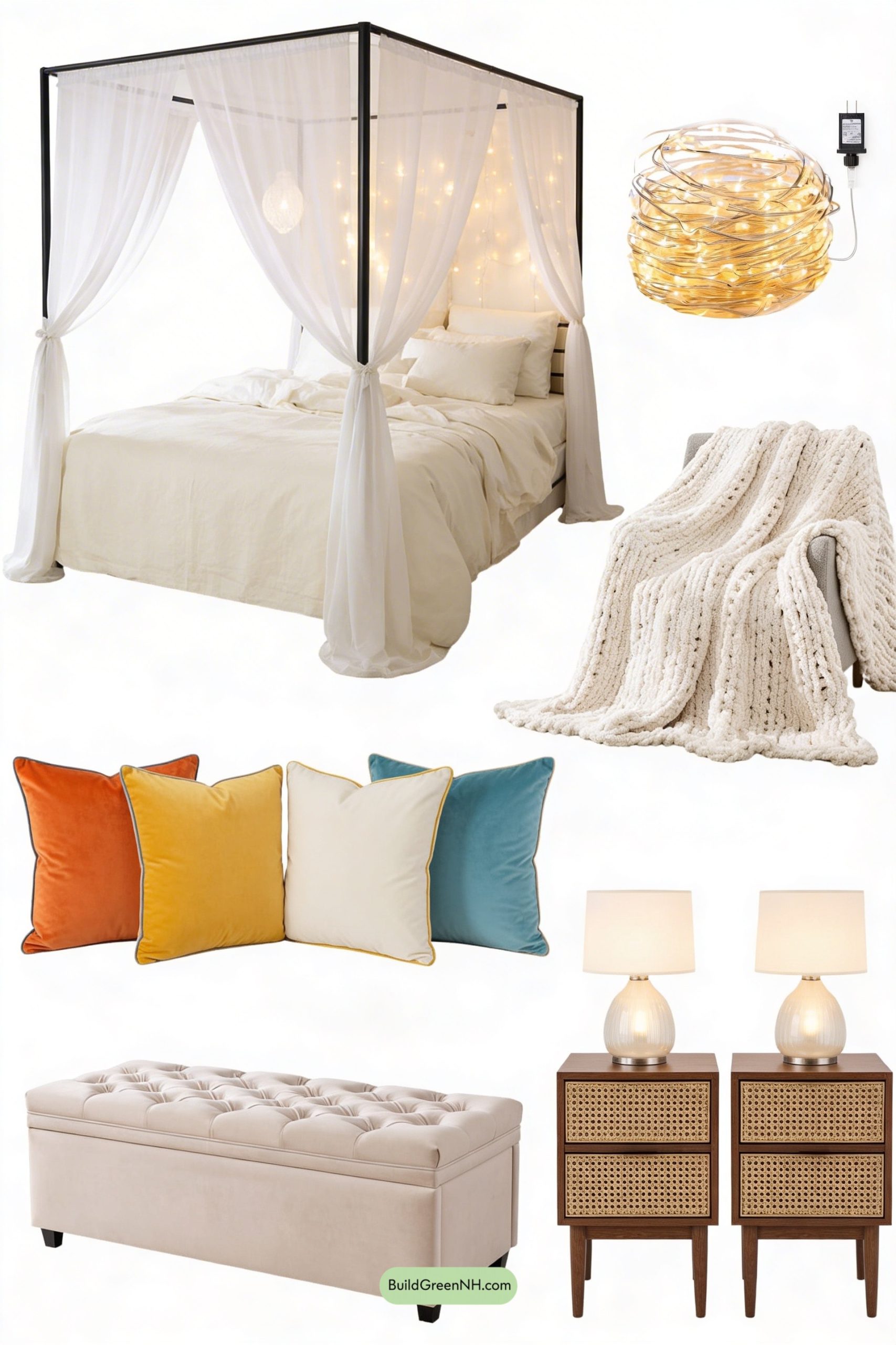 Moodboard for Fairy-Lit Canopy Under Moonlight