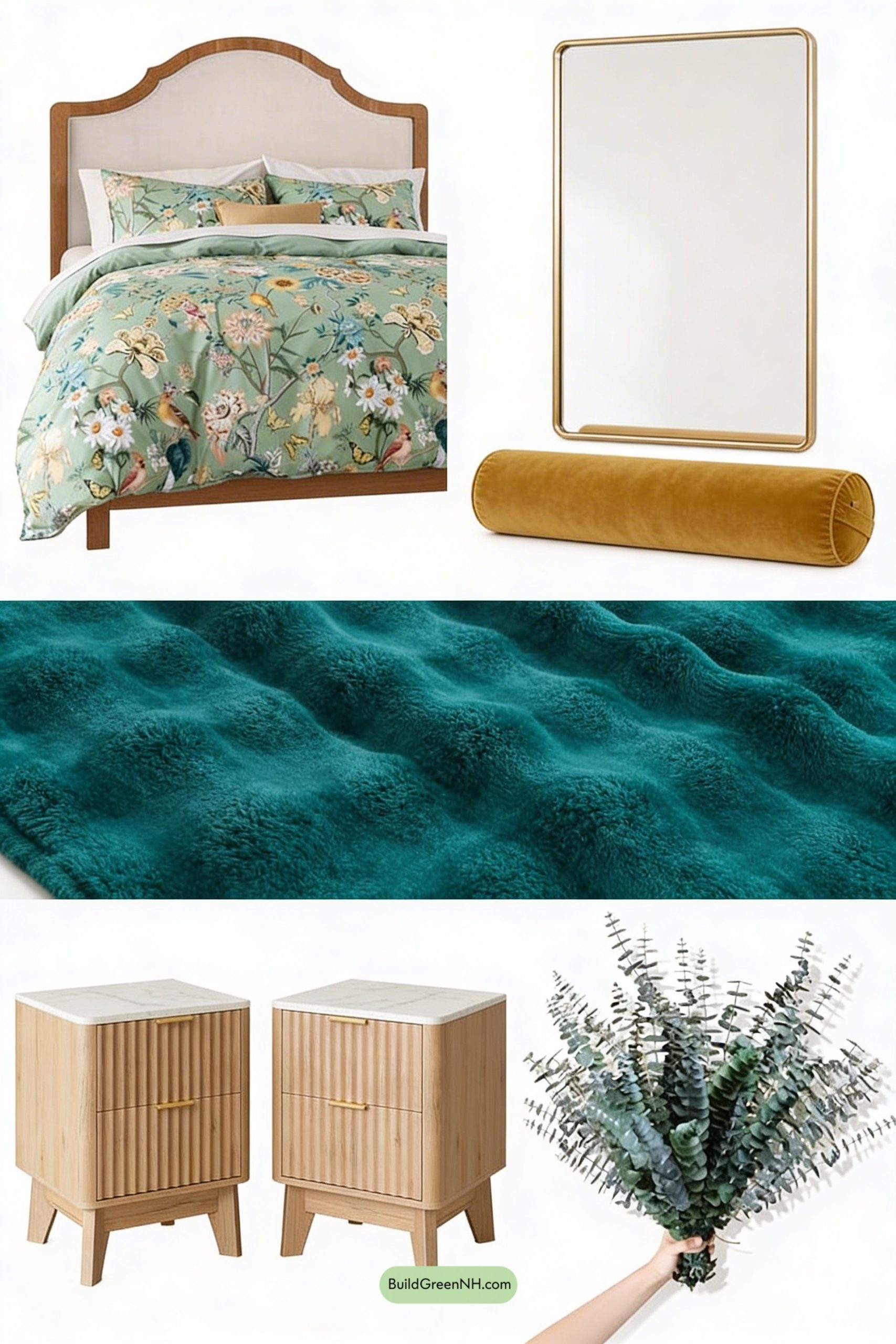 Moodboard for Art Nouveau Botanical Bedroom Reverie