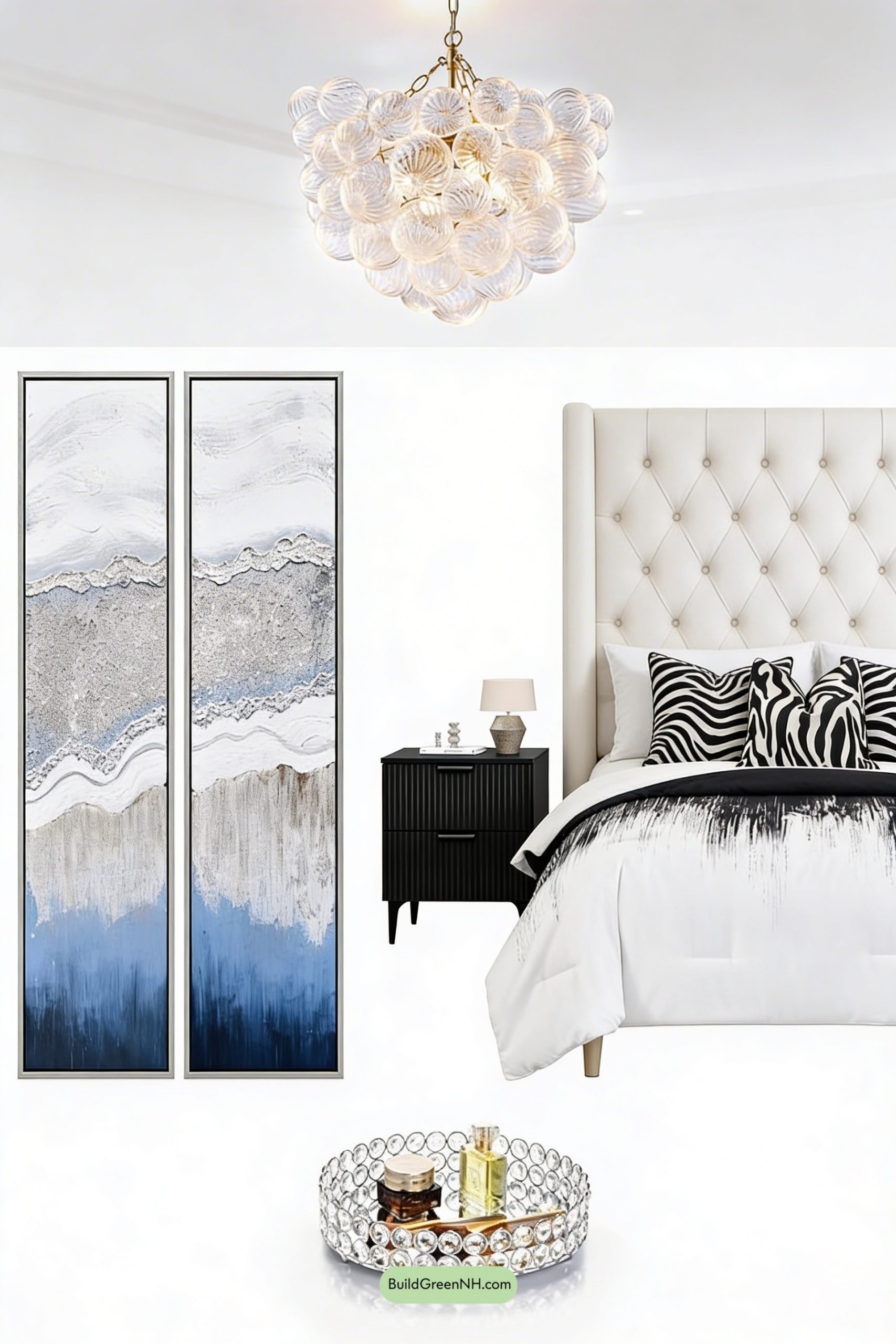 Moodboard for Monochrome Glam with Zebra Punch