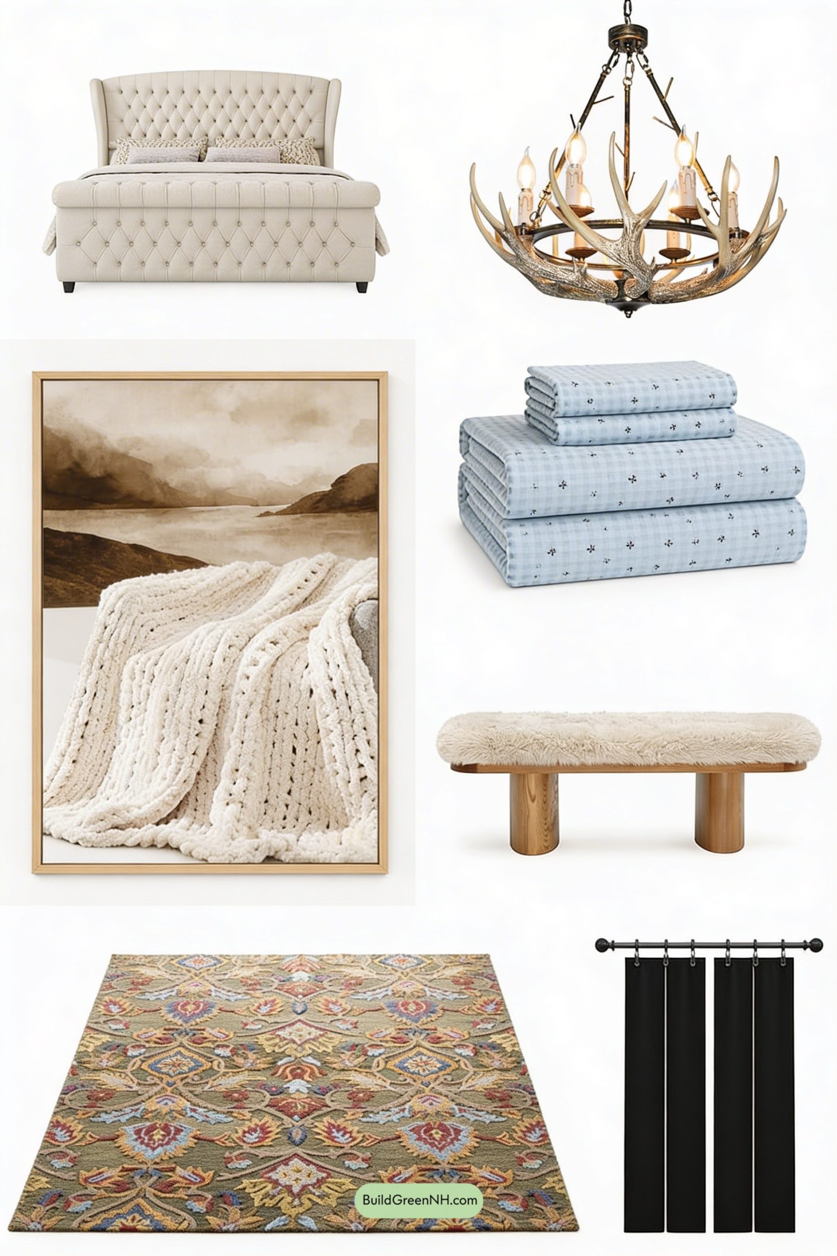 Moodboard for Chalet Penthouse Bedroom, Fireside Luxe