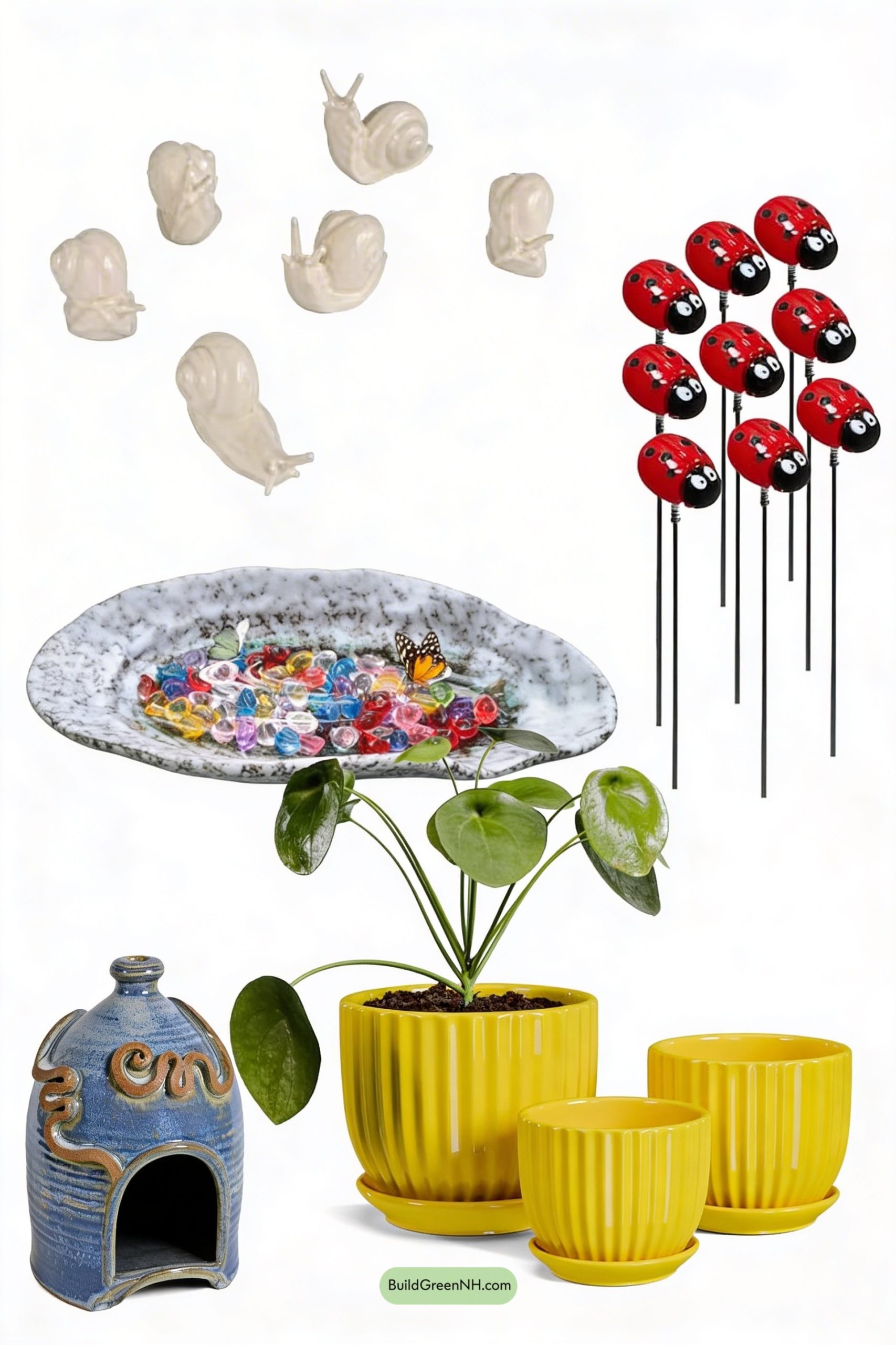 Moodboard for Colorful Ceramic Critter Garden Path