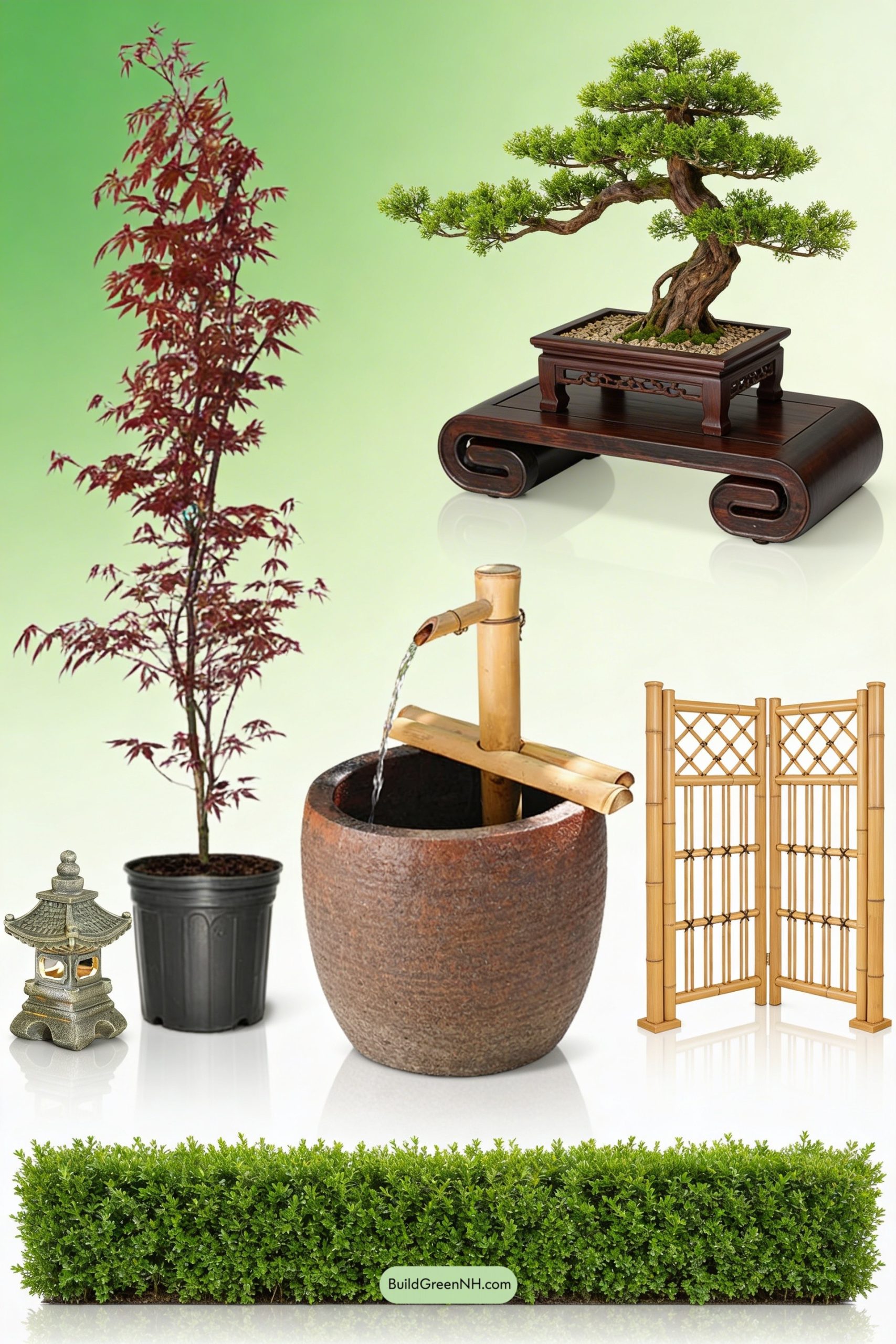 Moodboard for Bamboo Spout Basin in a Zen Courtyard