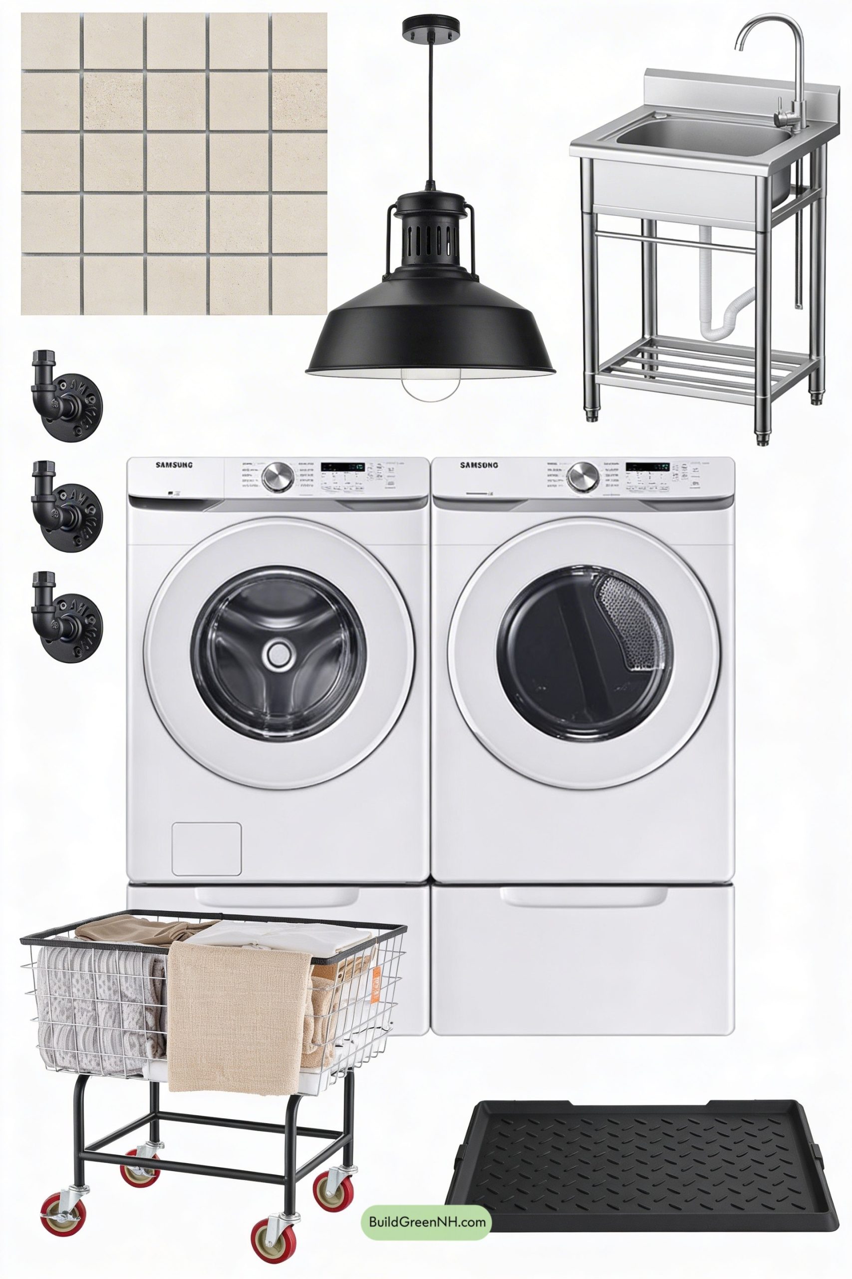 Moodboard for Industrial Loft Mudroom Meets Laundry