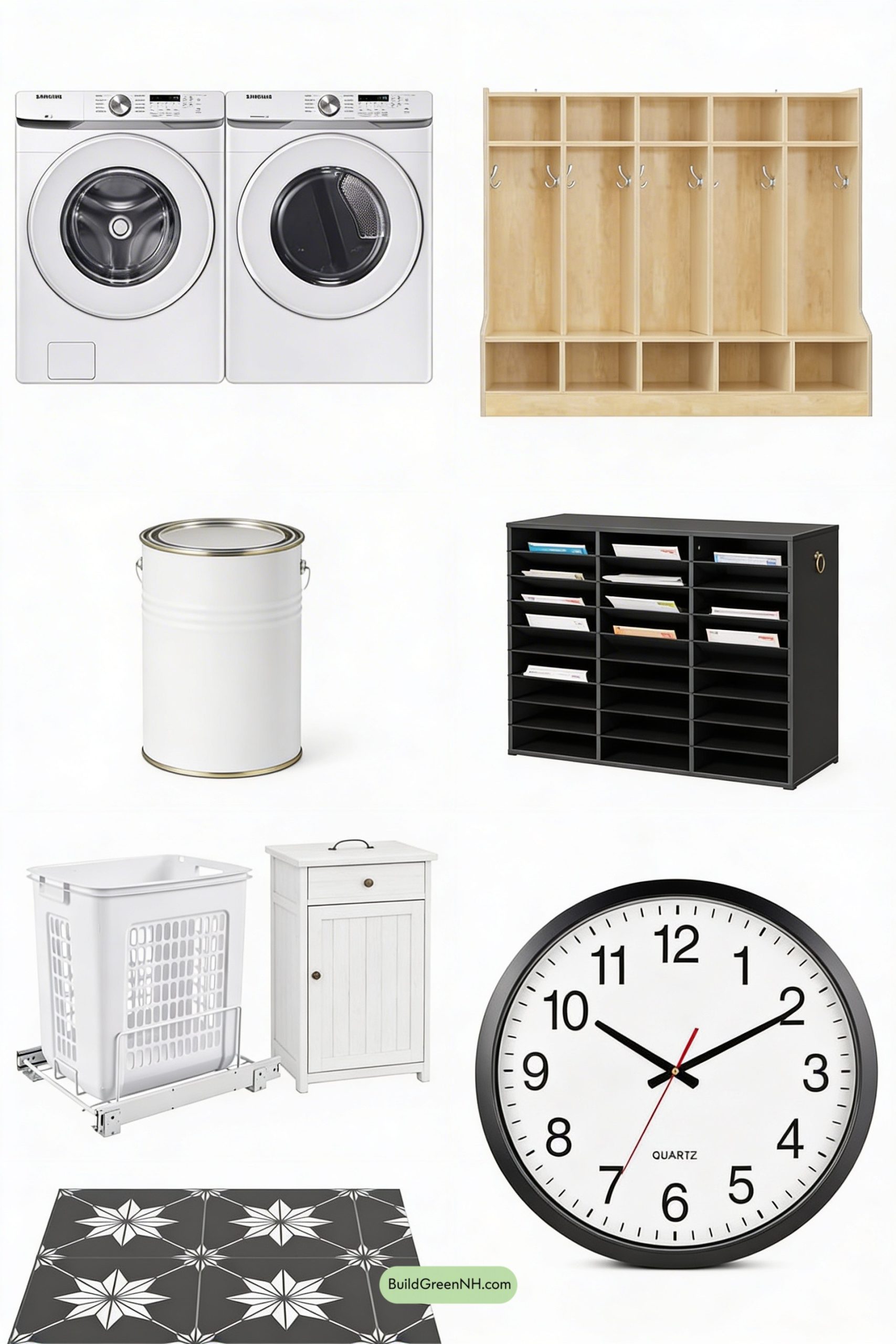 Moodboard for Chalkboard Command Center Laundry Mudroom