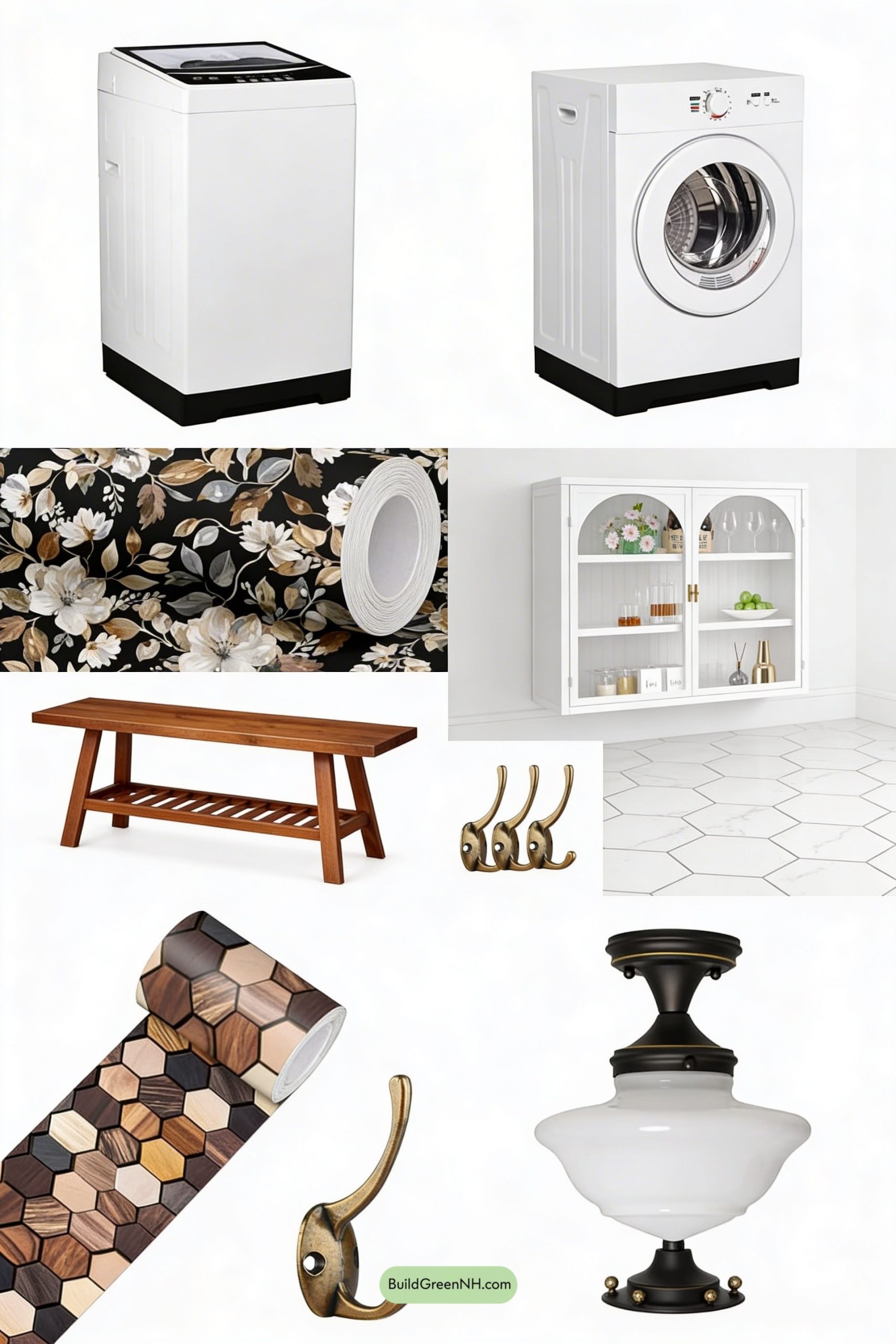 Moodboard for Cottage Mudroom Laundry with Floral Drama