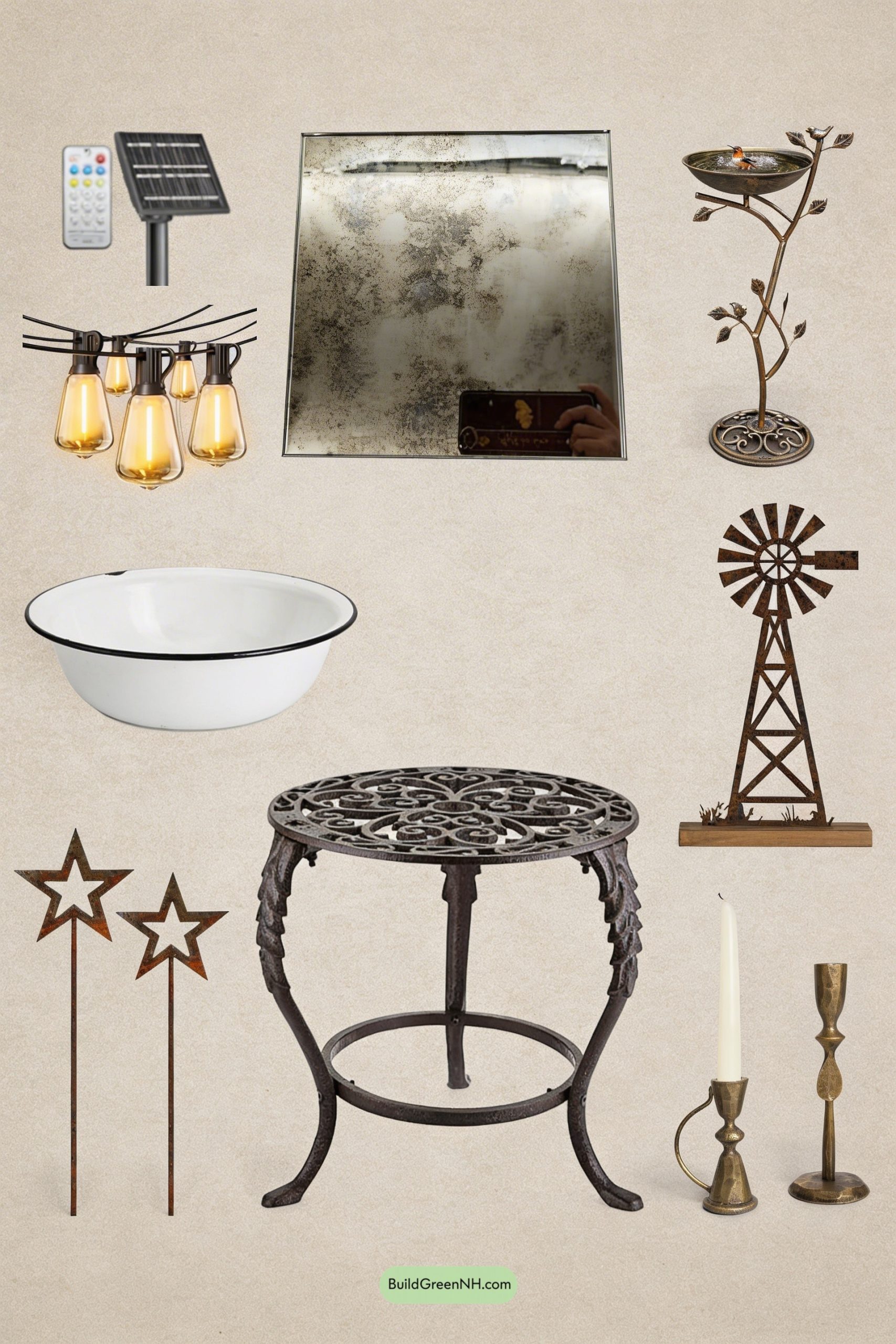 Moodboard for Moonlit Moss Corner with Vintage Glow