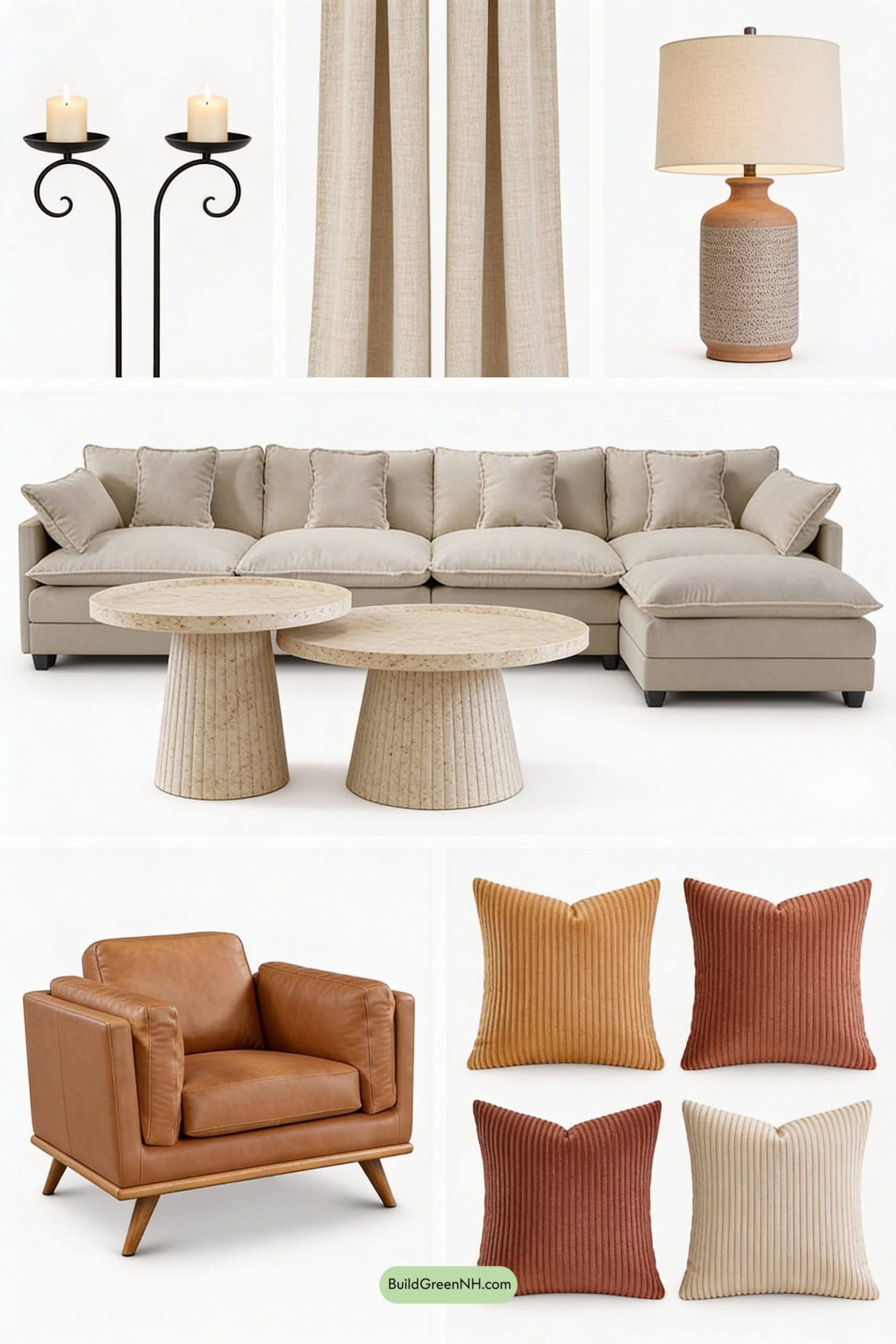 Moodboard for Kiva Fireplace Calm, Desert-Modern Cozy