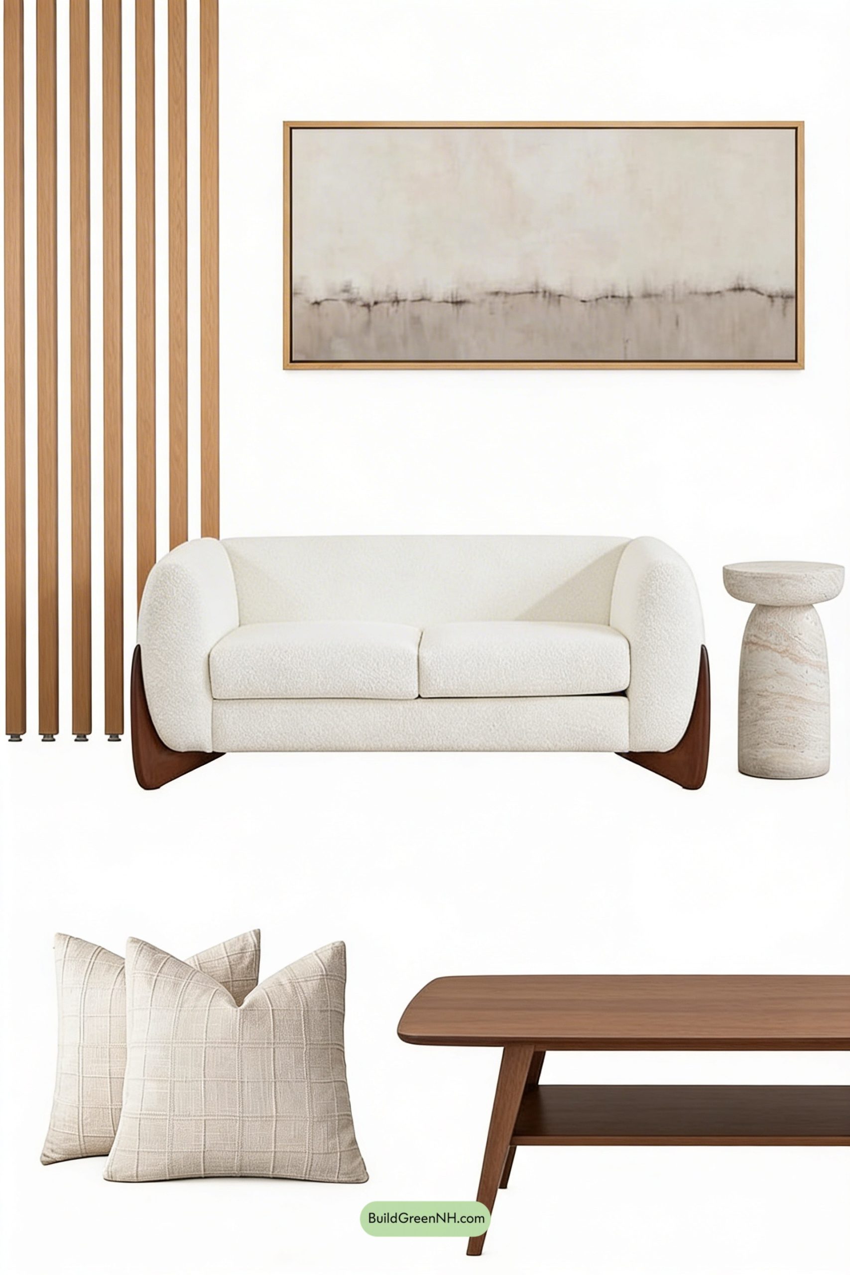 Moodboard for Japandi Calm with Oak and Plaster