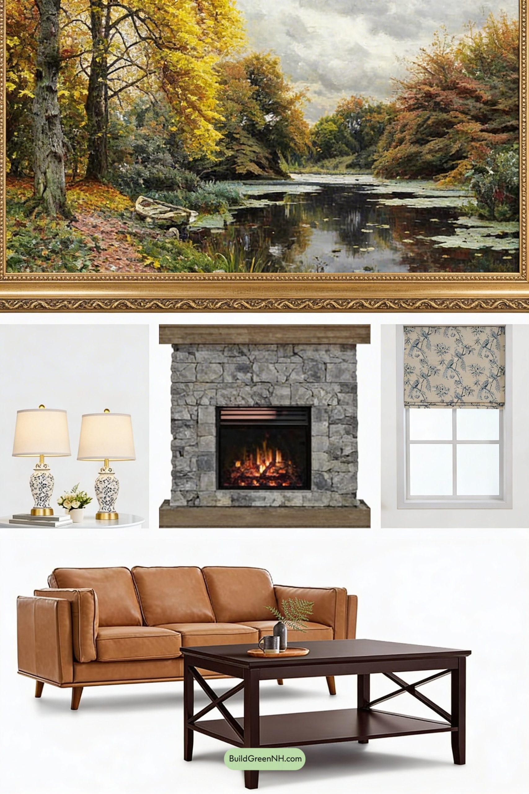 Moodboard for Camel Leather Comfort by Stone Hearth