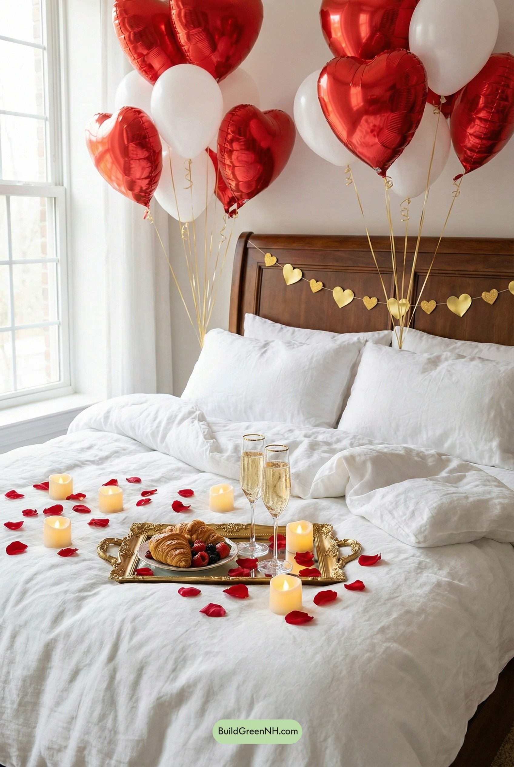 Glam Breakfast-in-Bed Valentine Setup