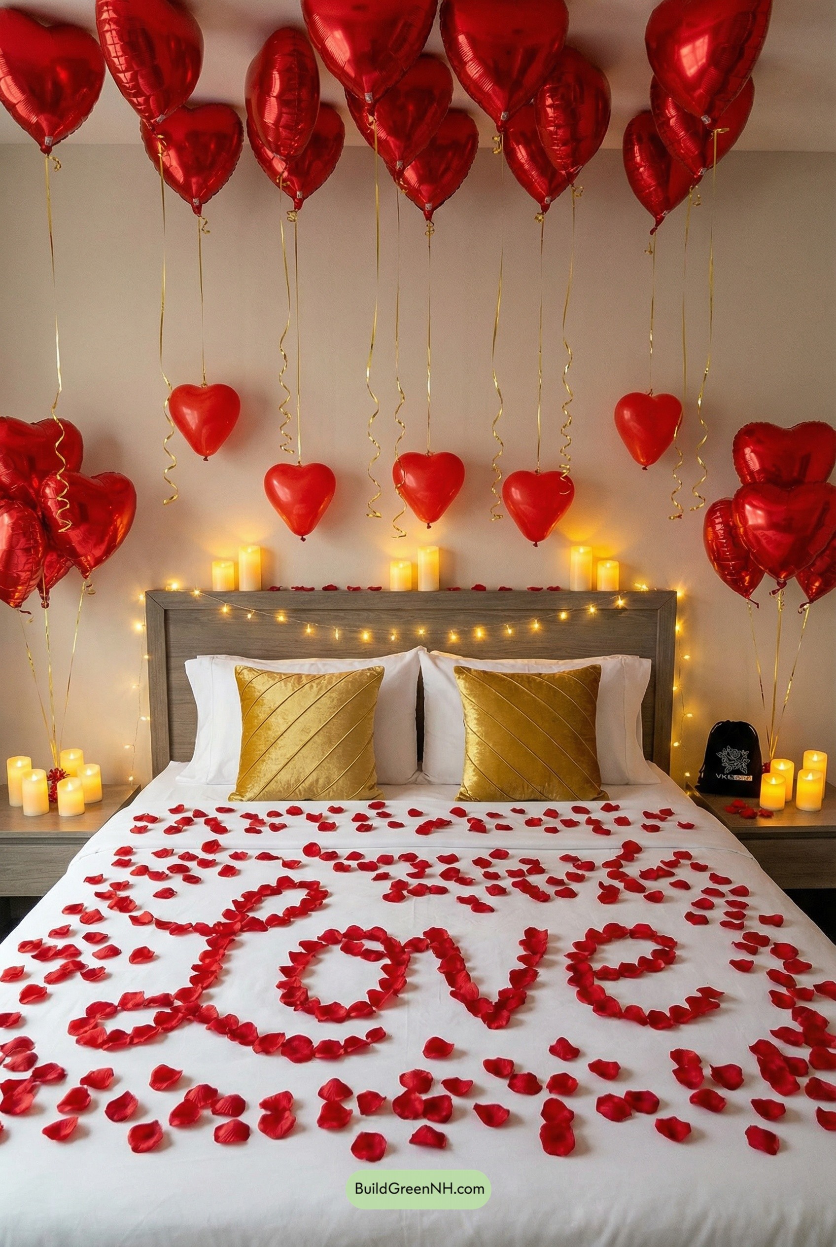 Petal-Lettered Love Under Heart Balloons