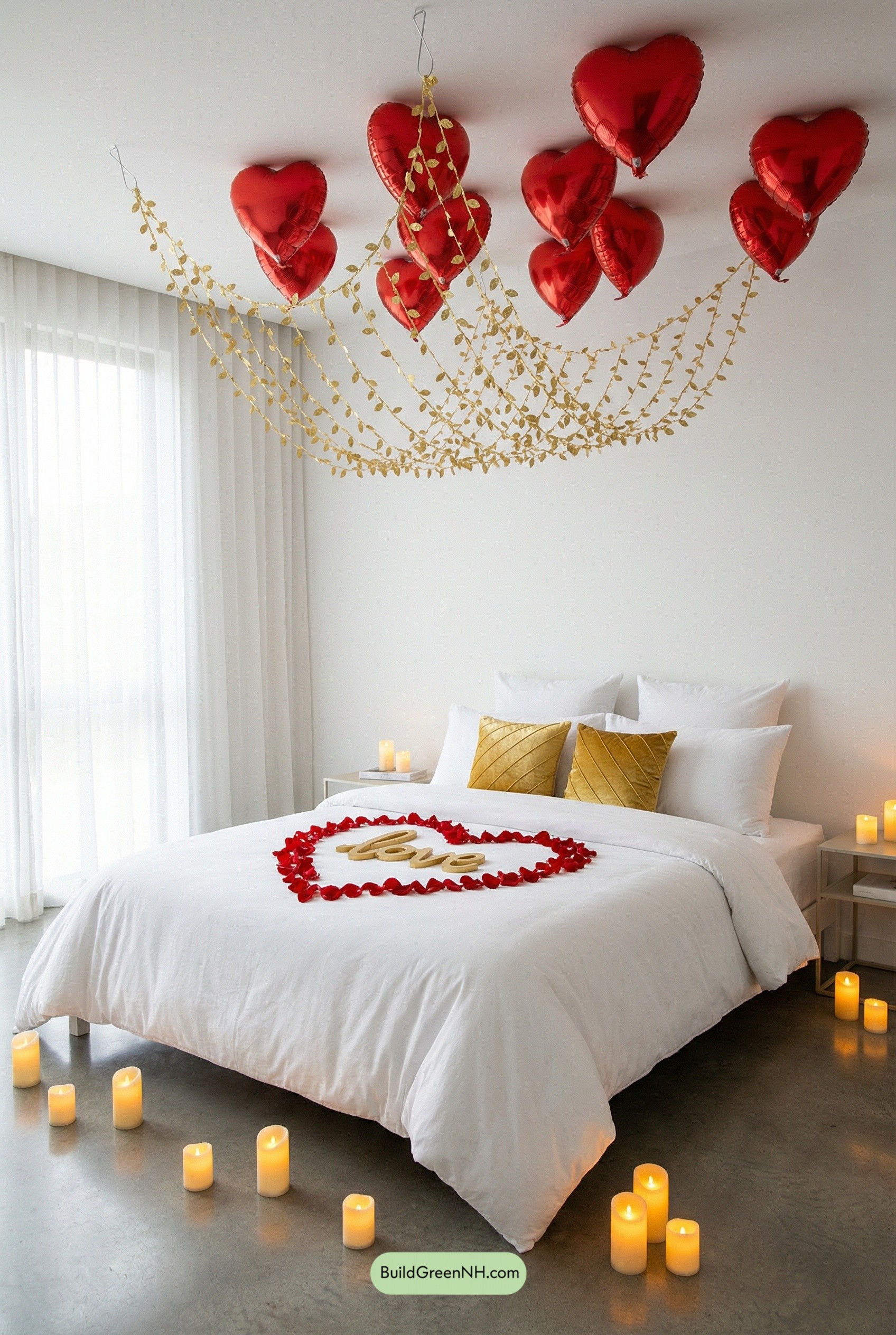 Modern Valentine Canopy with Gold Love