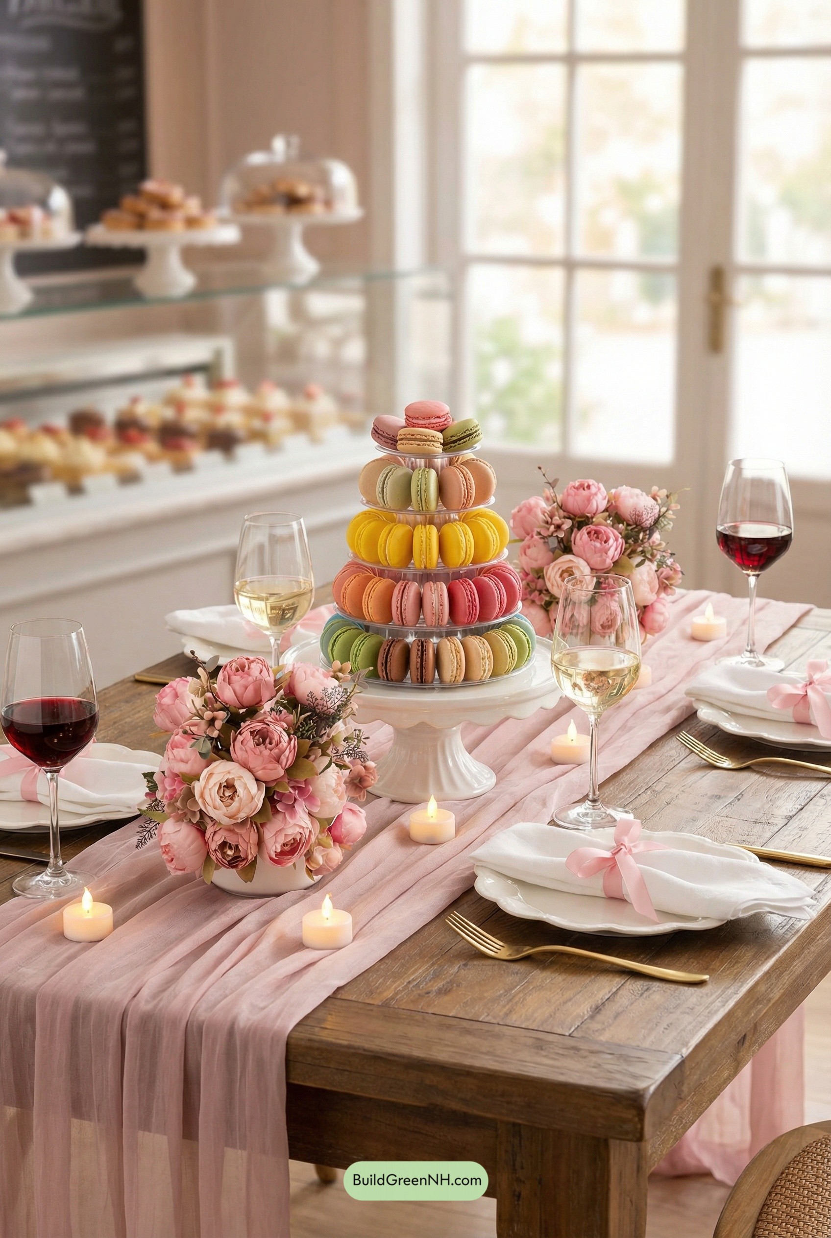 Macaron Tower Romance in Soft Pink