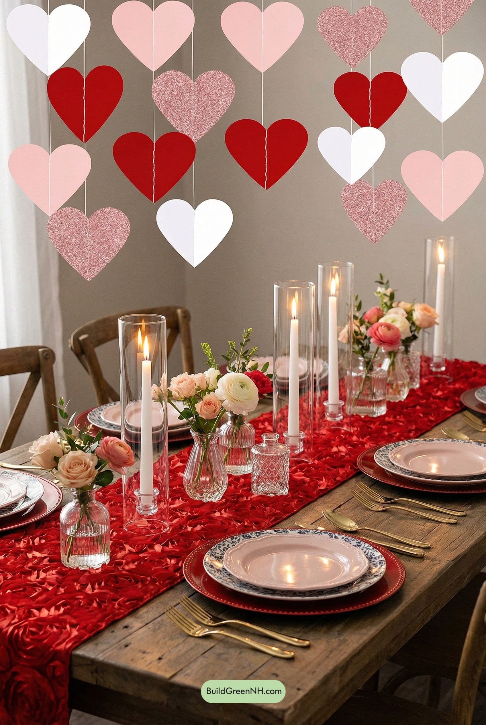 Floating Hearts, Rustic Romance Table