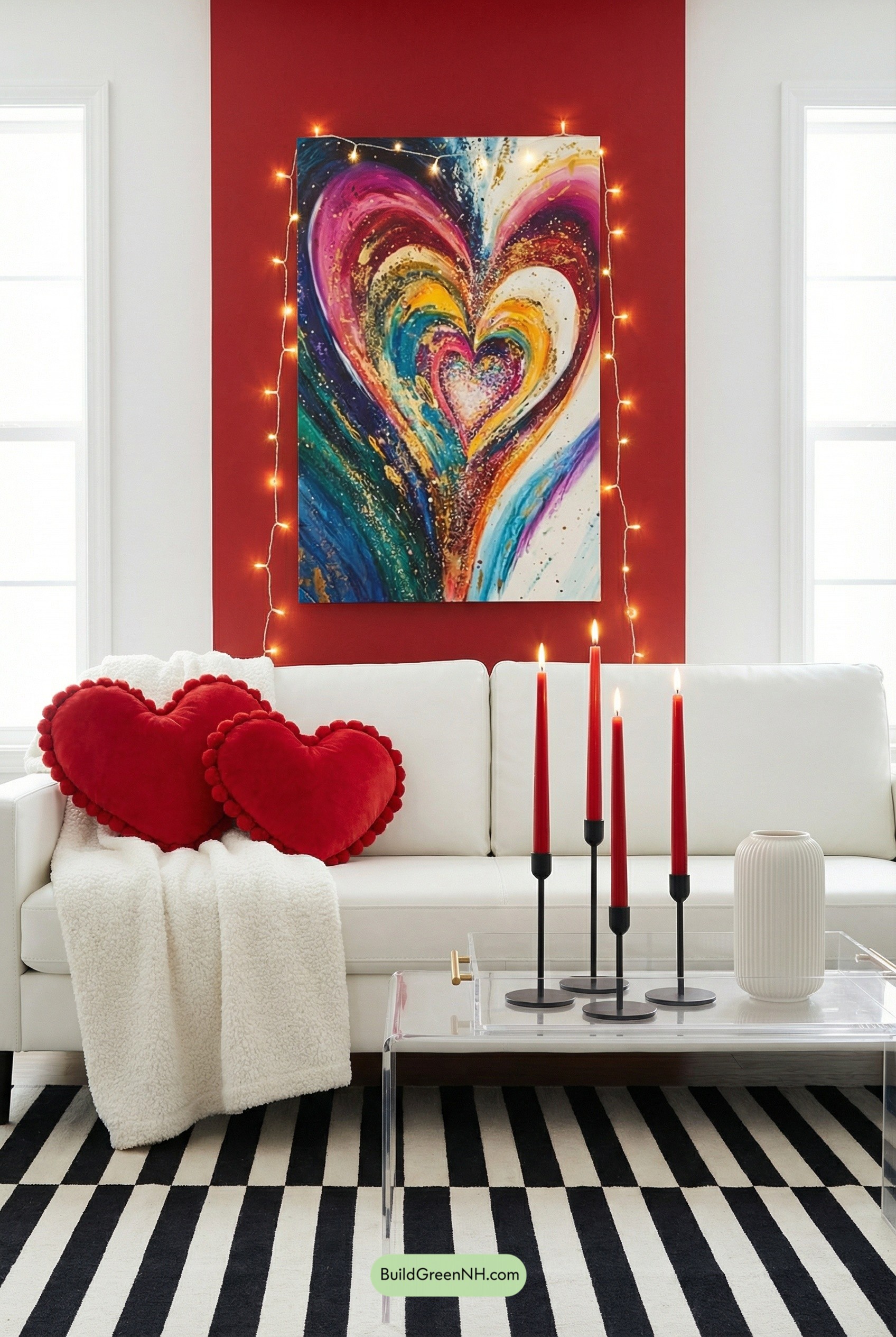 Bold Red Wall, Soft Valentine Vibes