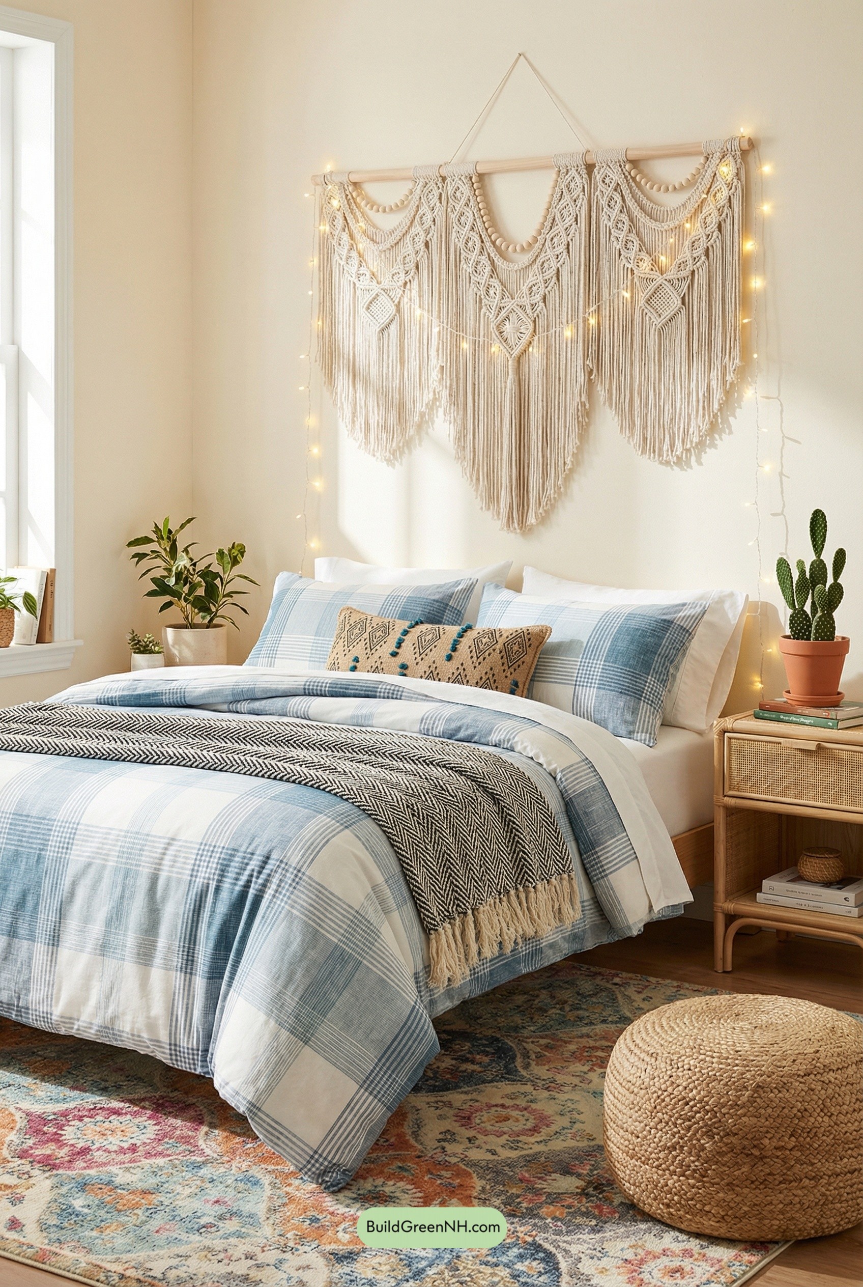 Macramé Glow Meets Plaid Comfort