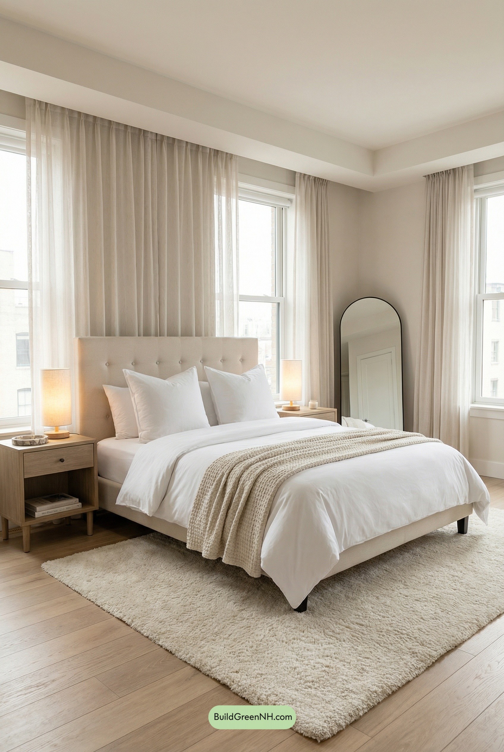 Crisp White Bed, Cozy Hotel Vibes