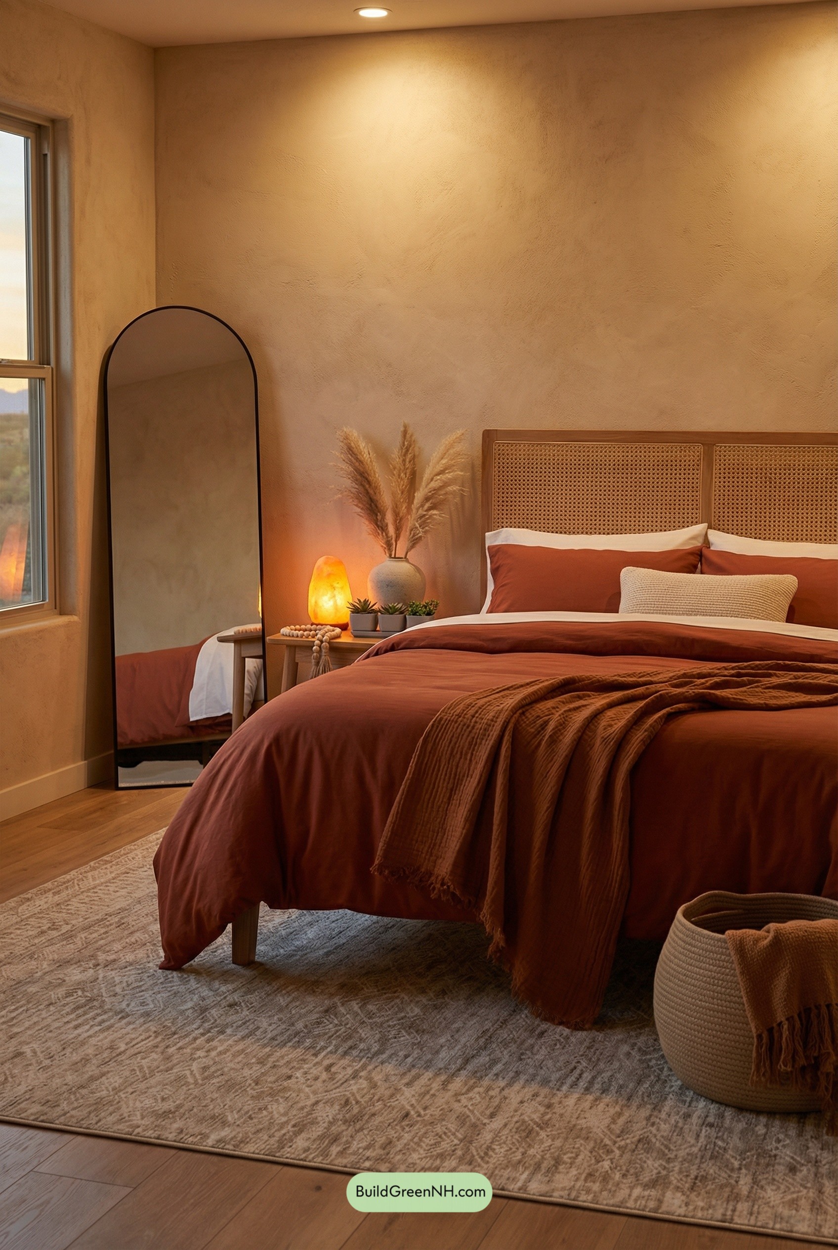 Desert-Dusk Bedroom with Cane and Glow