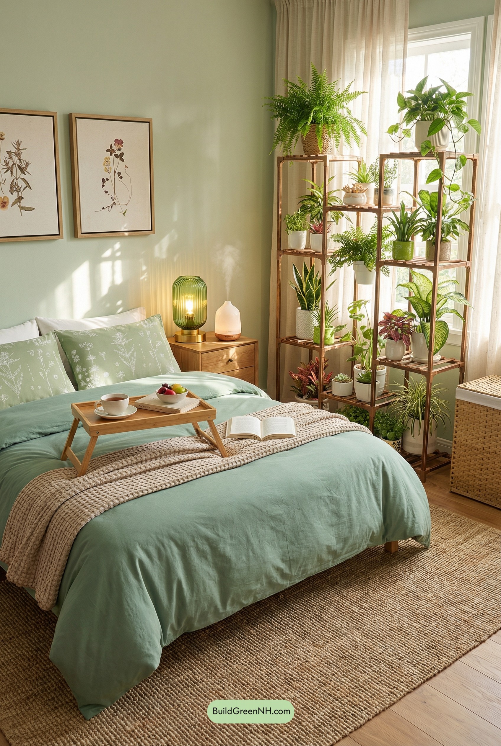 A Bedroom That Breathes Green