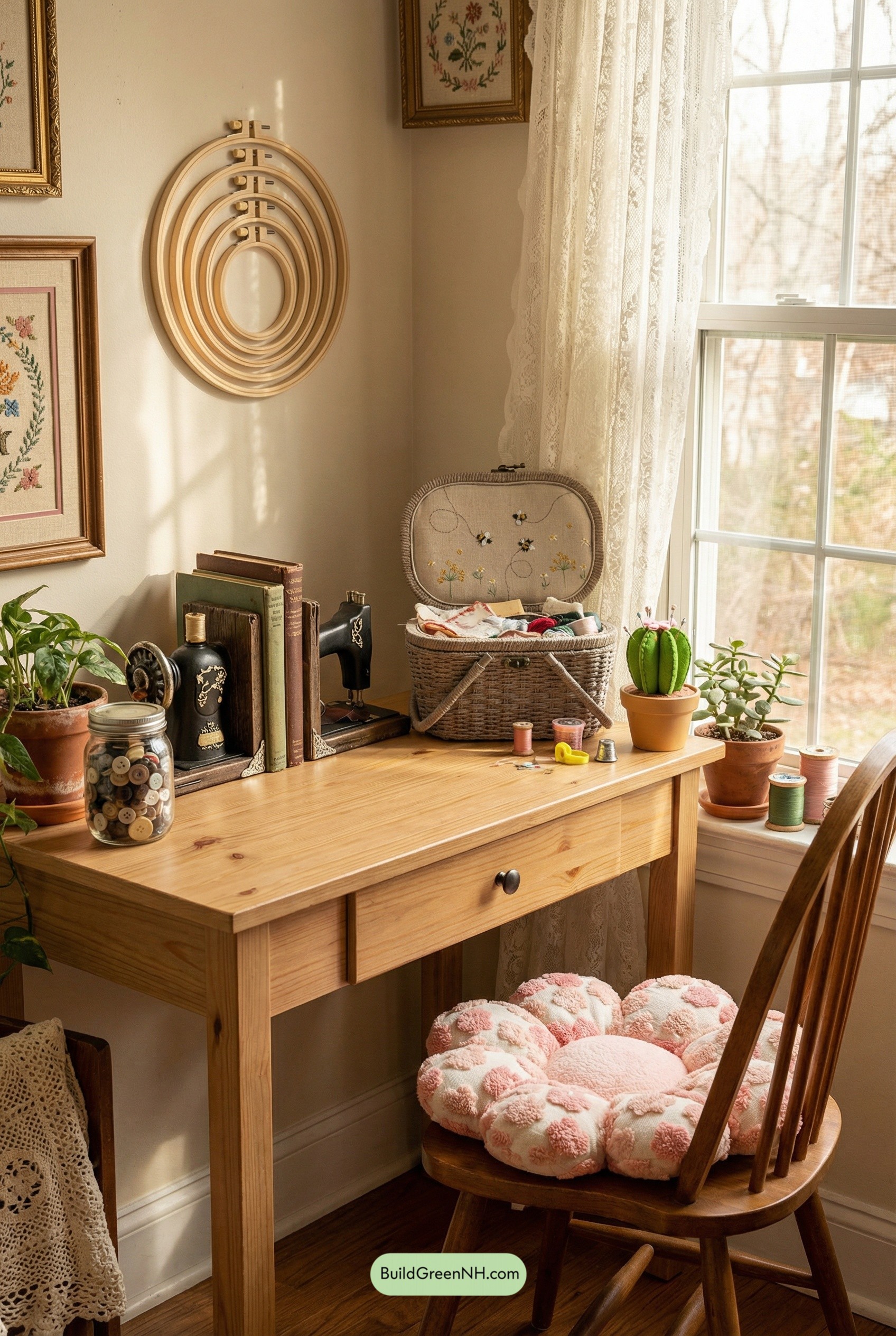 Sunlit Cottagecore Mending Corner