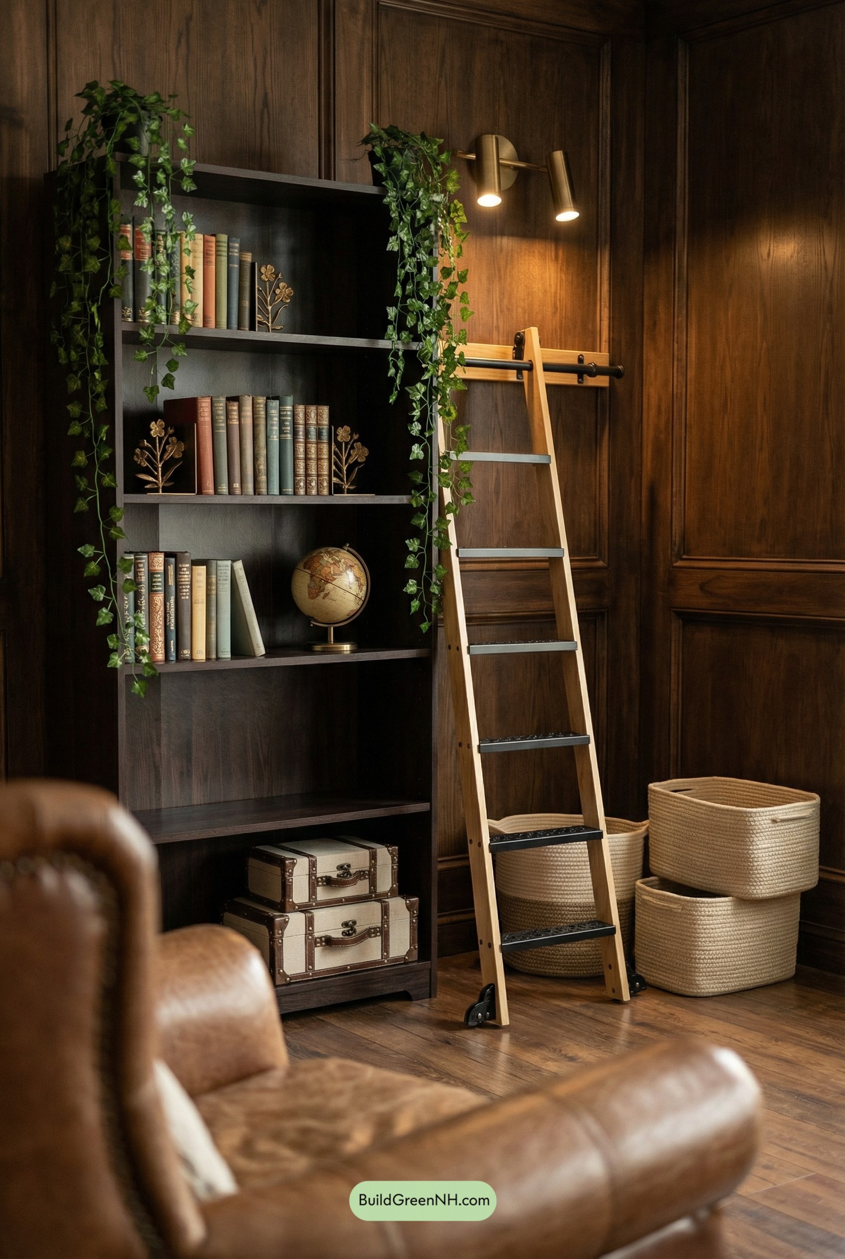 Cottagecore Library Nook With Ladder